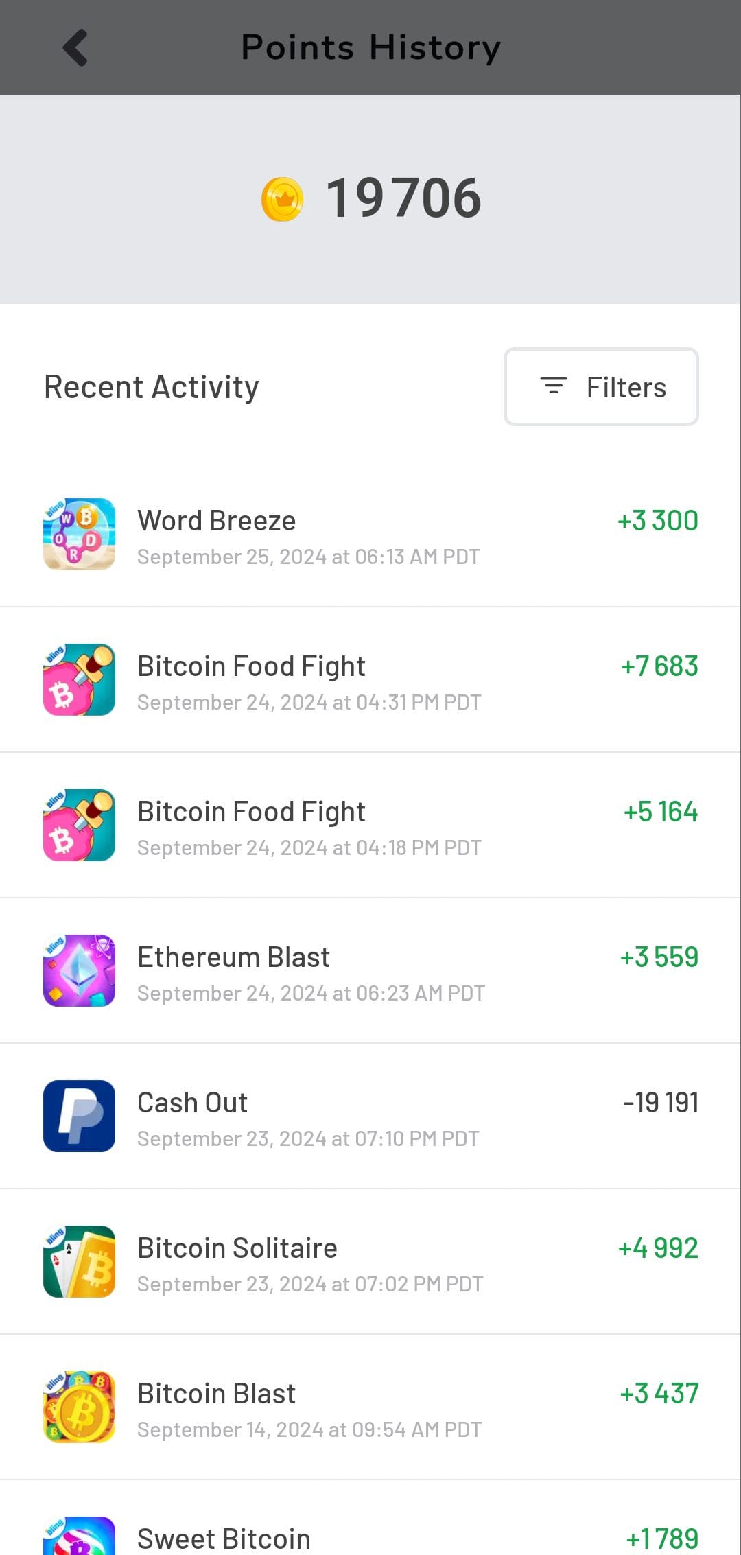 Word Breeze earning history