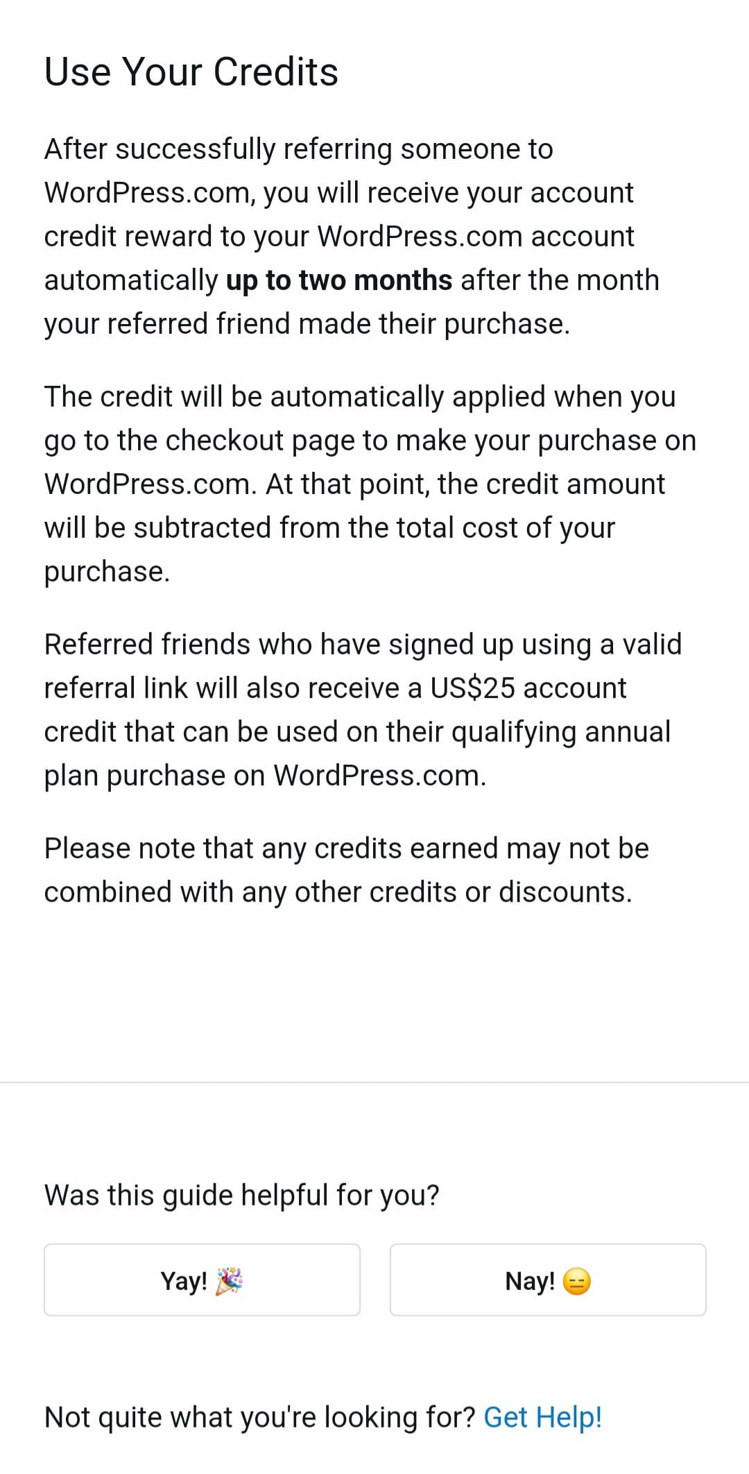 WordPress referral faqs