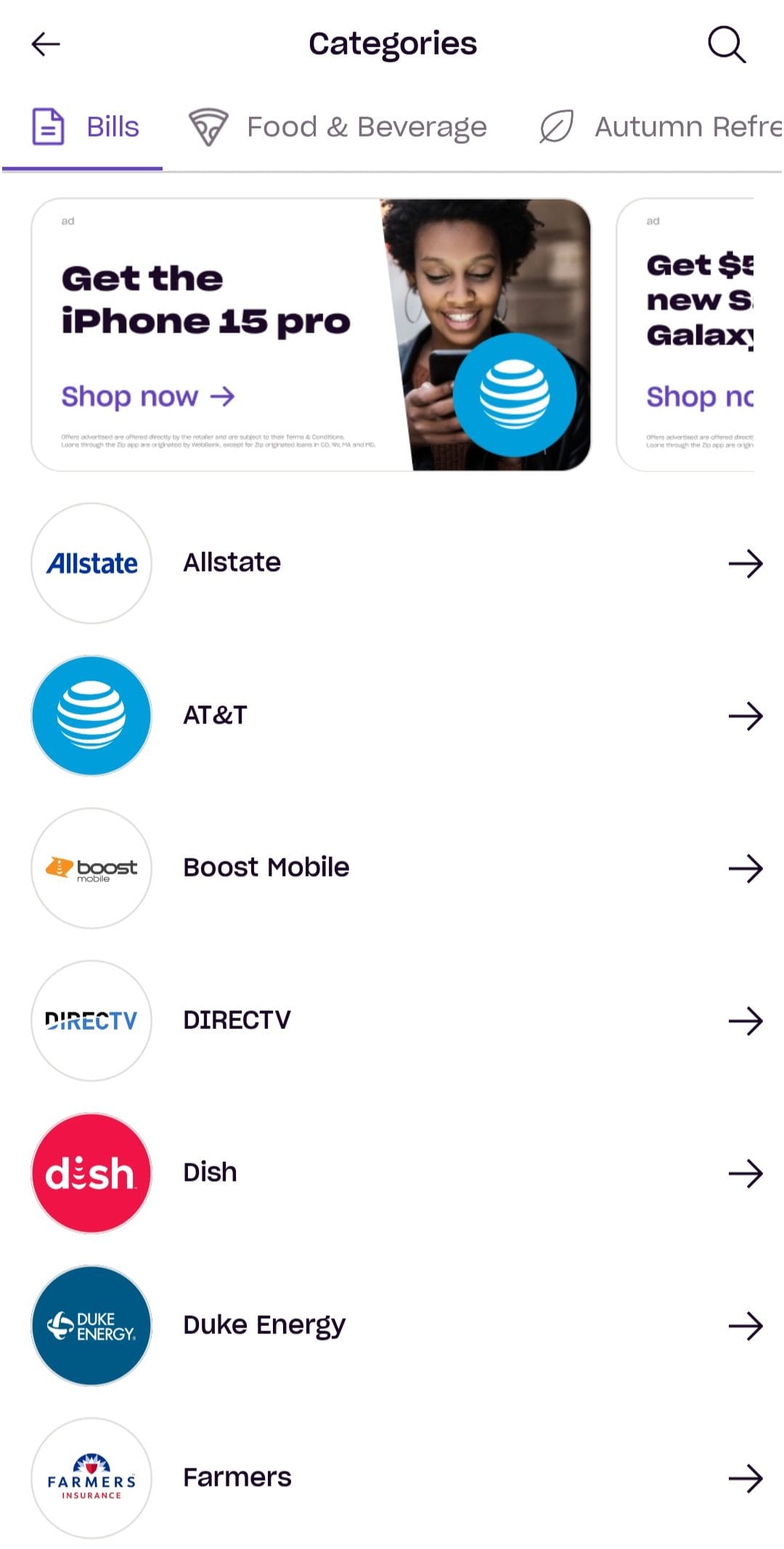 Zip pay bills