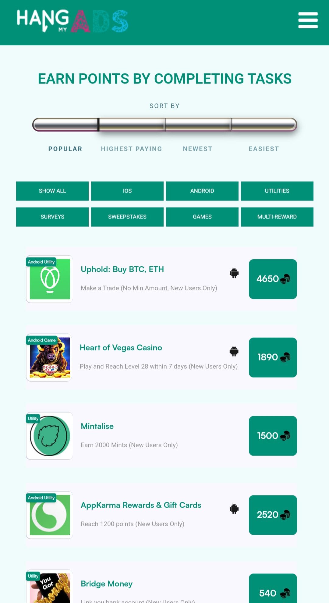 bituro Hang my Ads offers