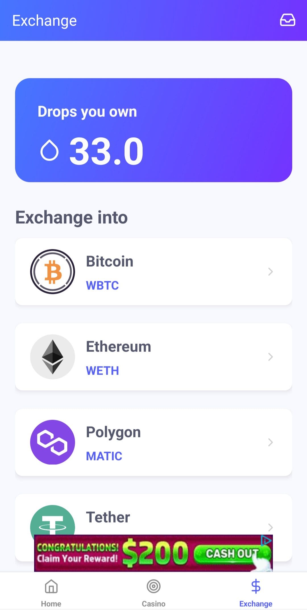ARUCO Exchange drops for bitcoin