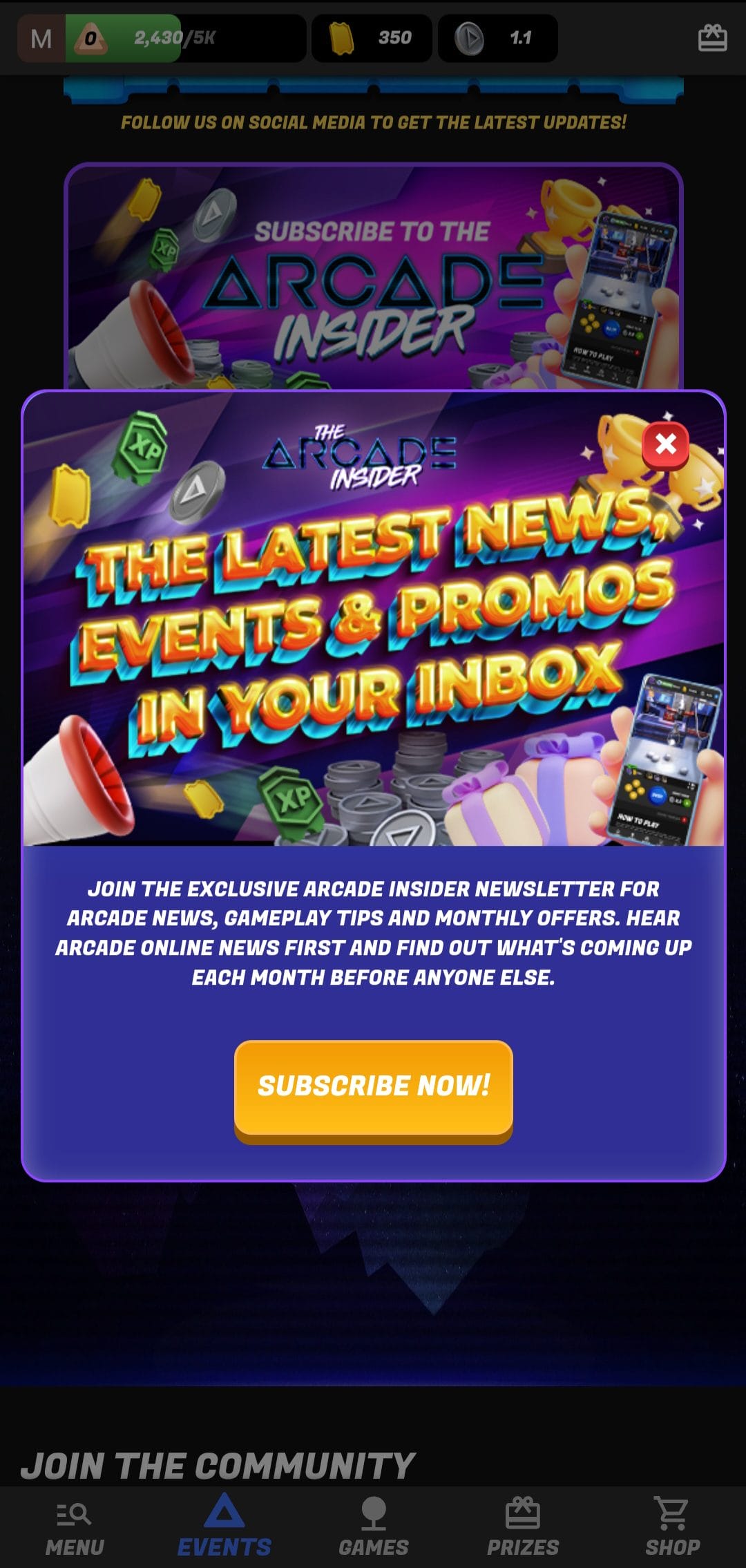 Arcade Online Newsletter