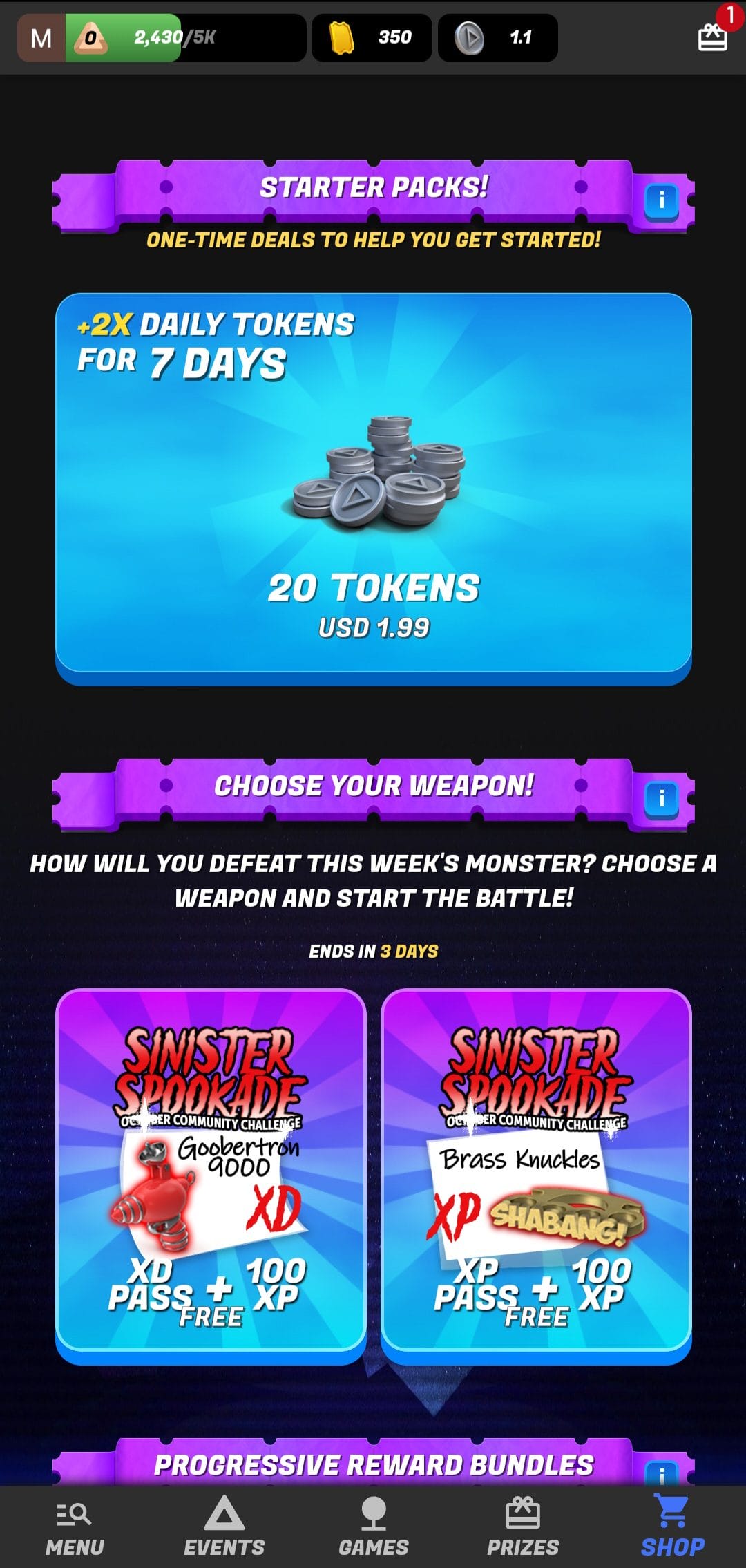 Arcade Online Shop Packages
