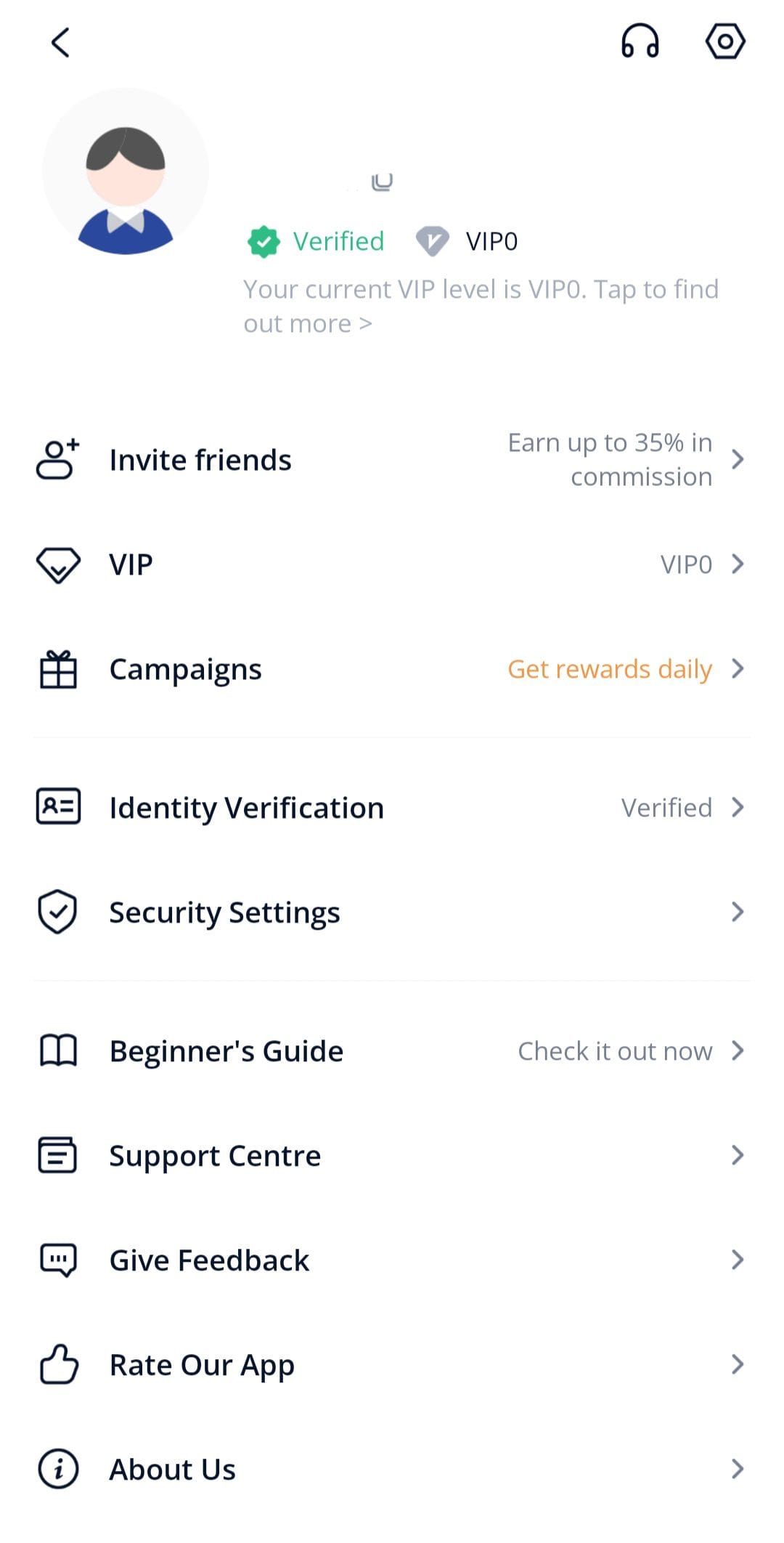 BTCC Profile Menu