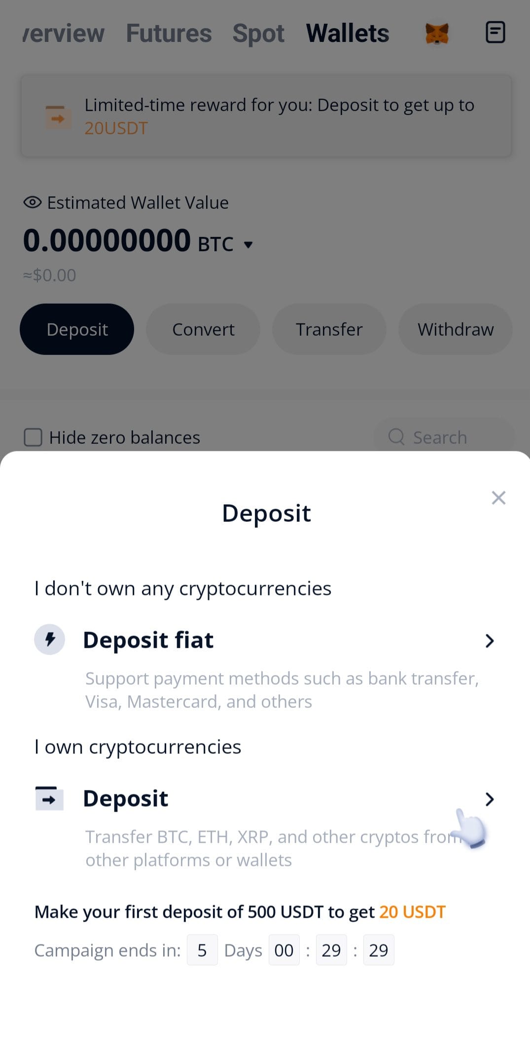 BTCC Deposit