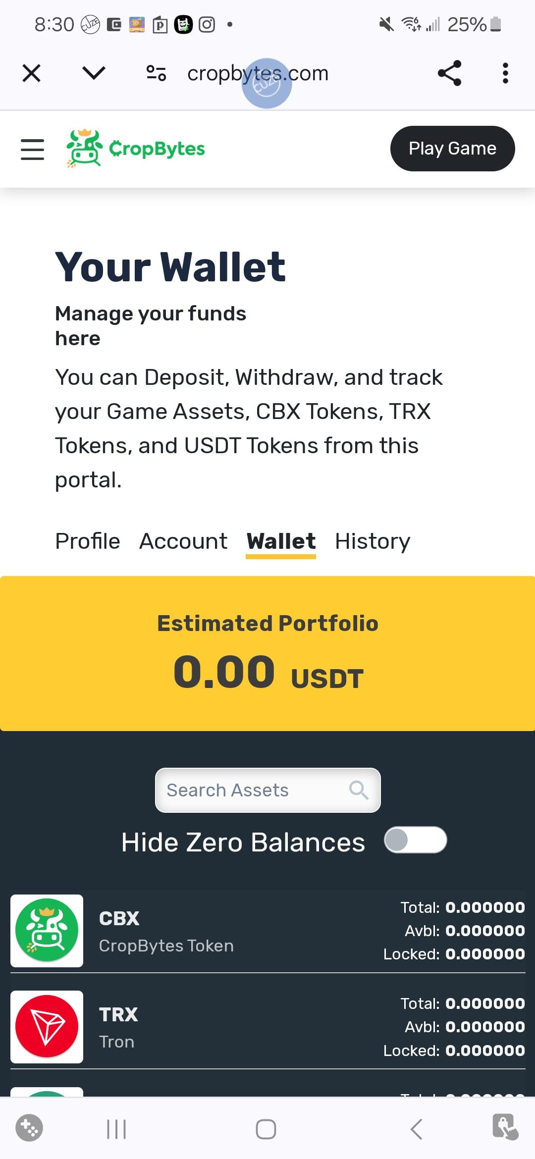 CropBytes USDT Wallet