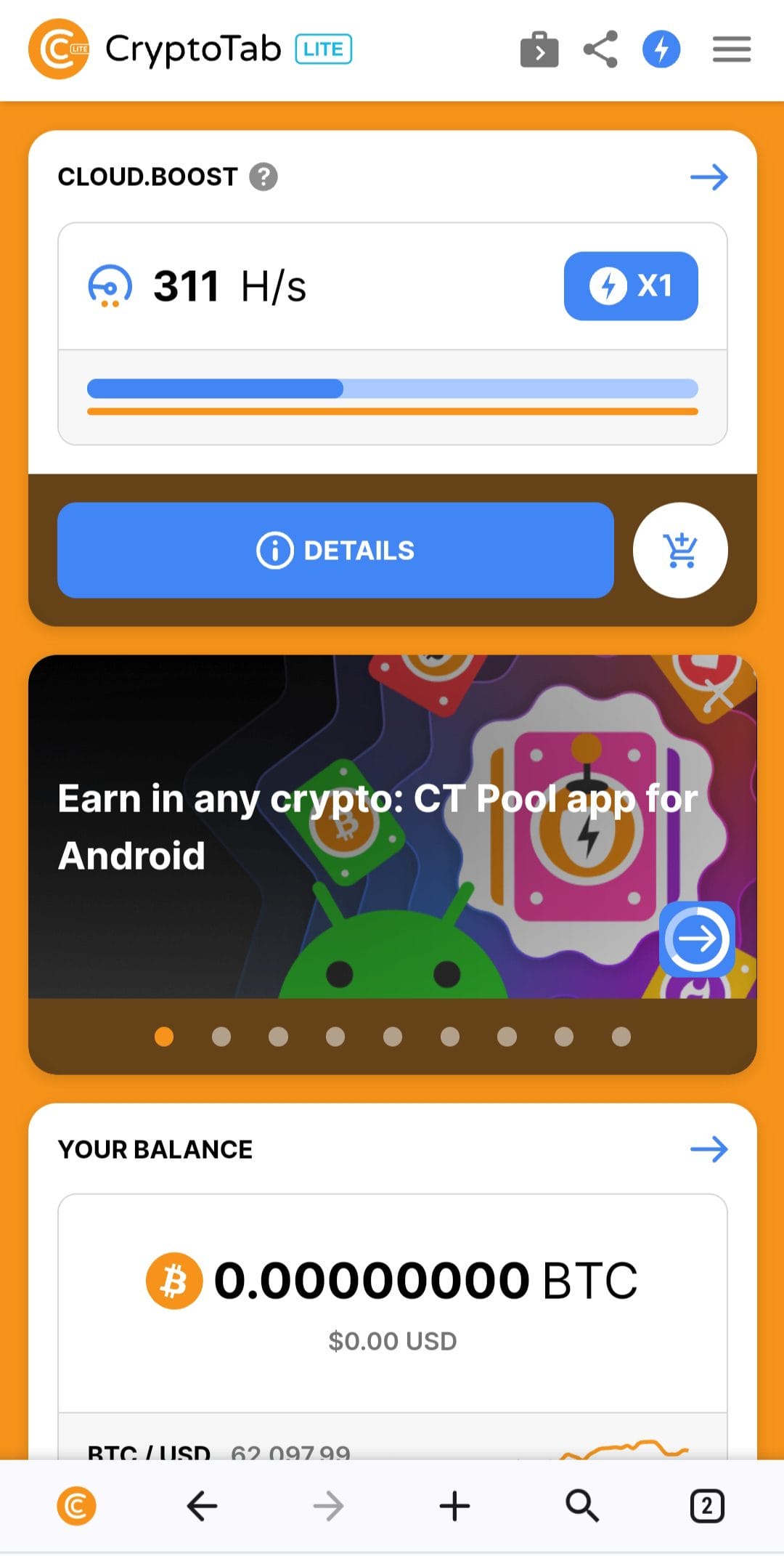 CryptoTab Browser Lite Dashboard
