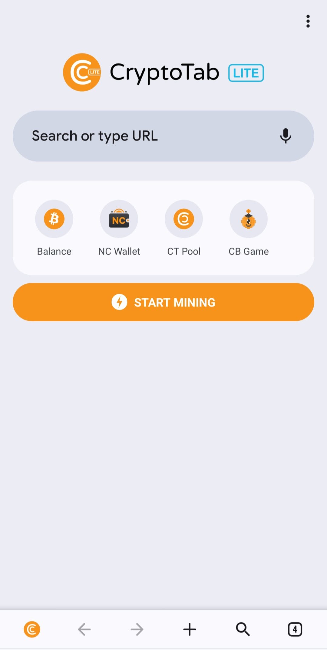 CryptoTab Browser Lite Search Bar
