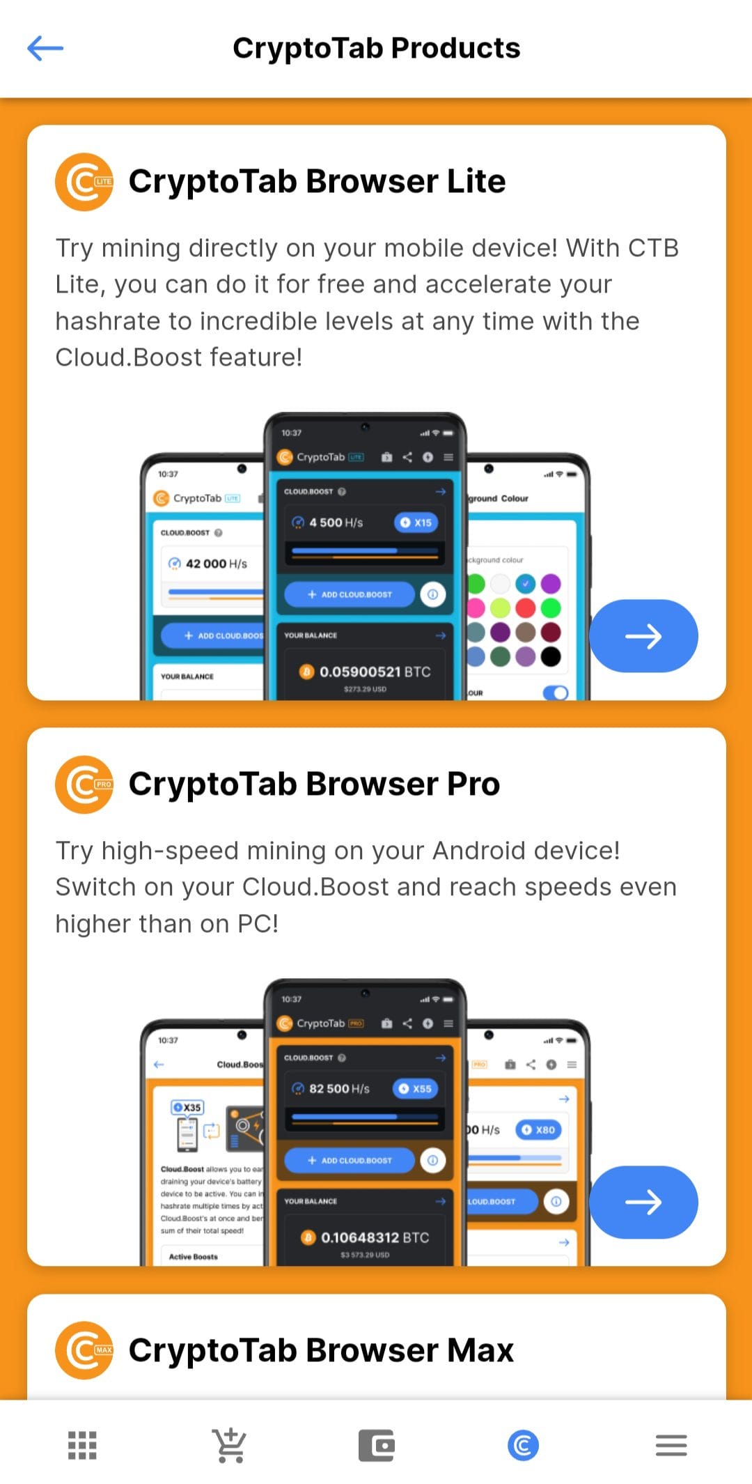 CryptoTab Pool other products