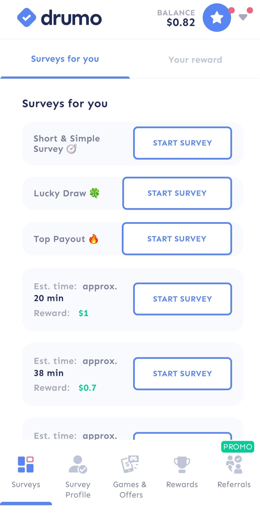 Drumo take surveys