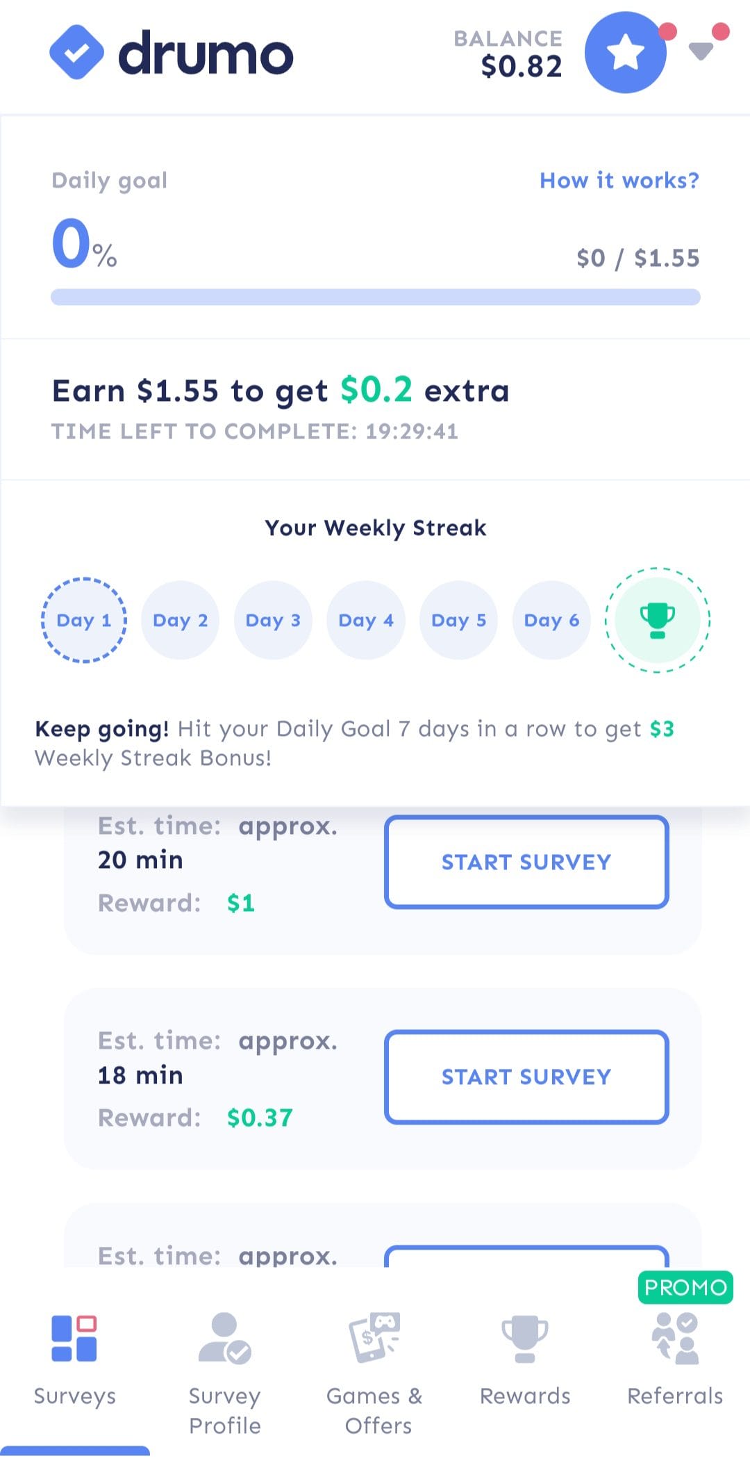 Drumo daily goals