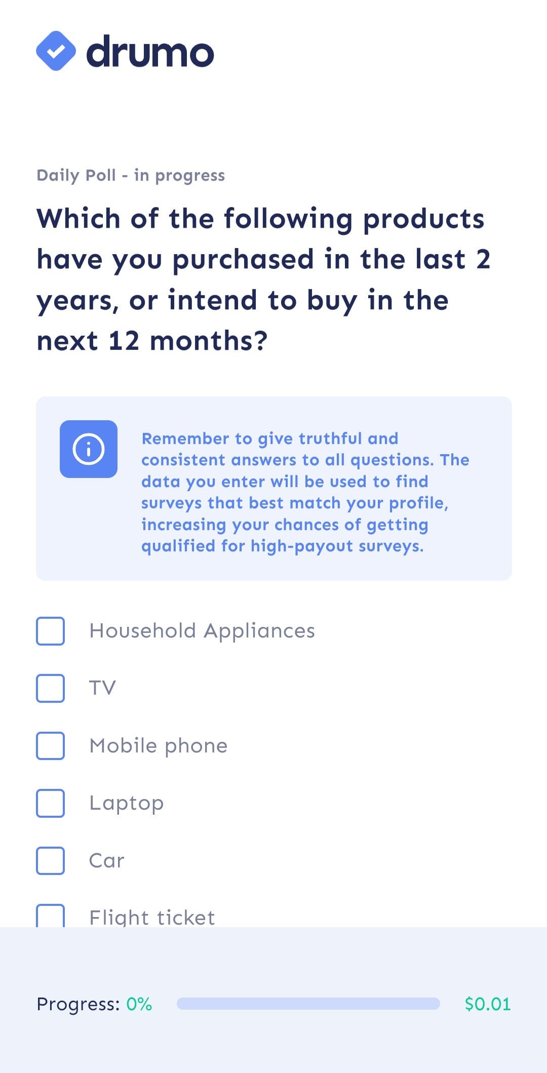 Drumo daily polls