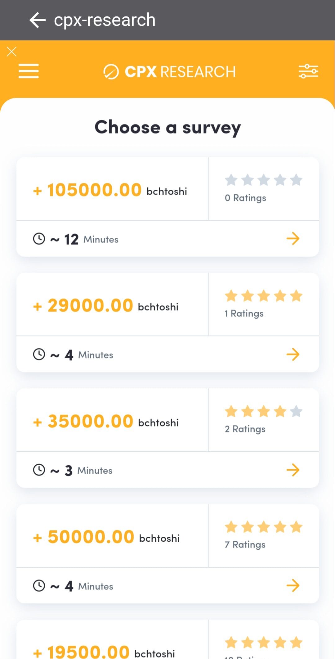 Earn Bitcoin Cash CPX Research Surveys