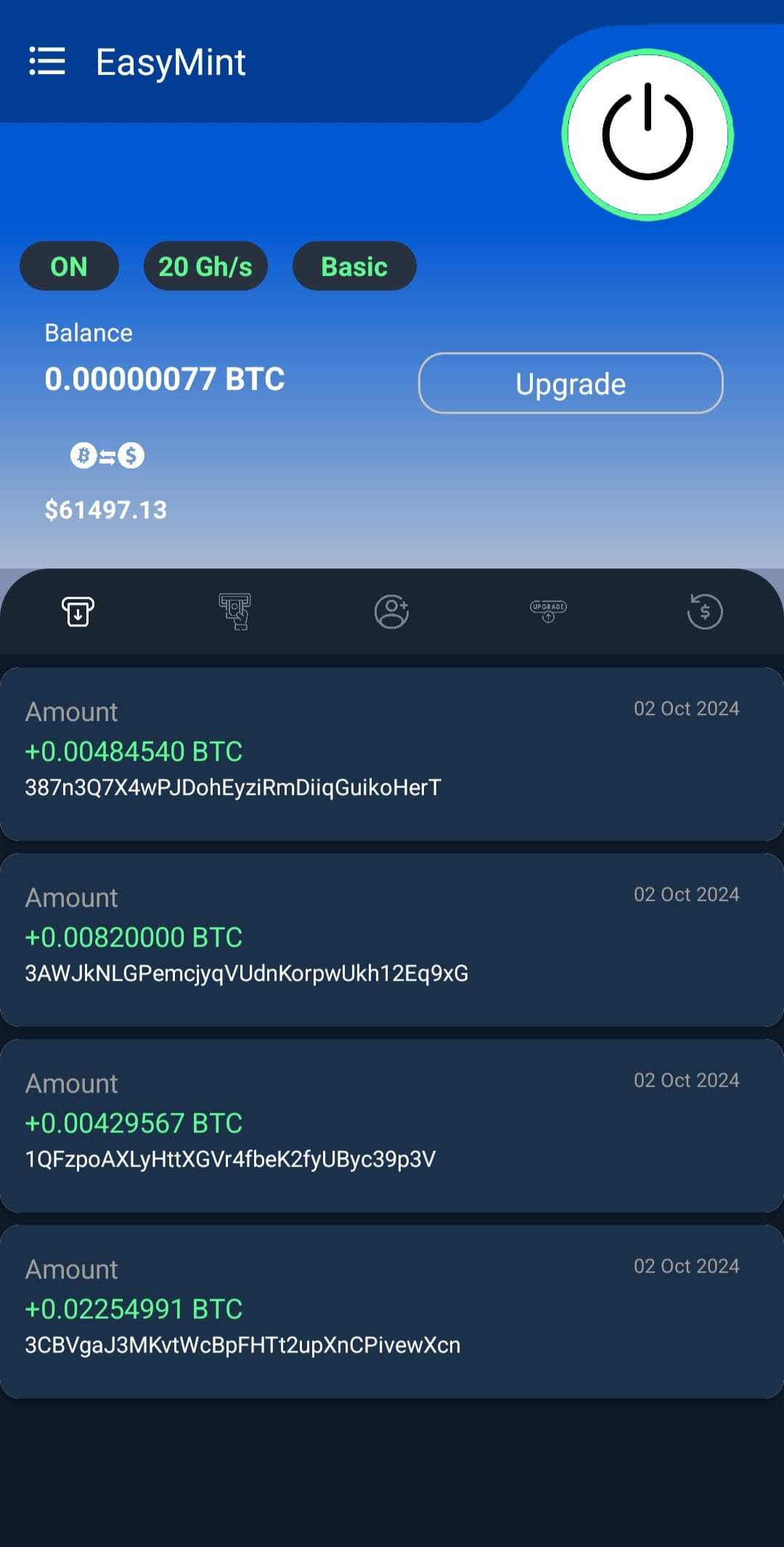 EasyMint mine btc
