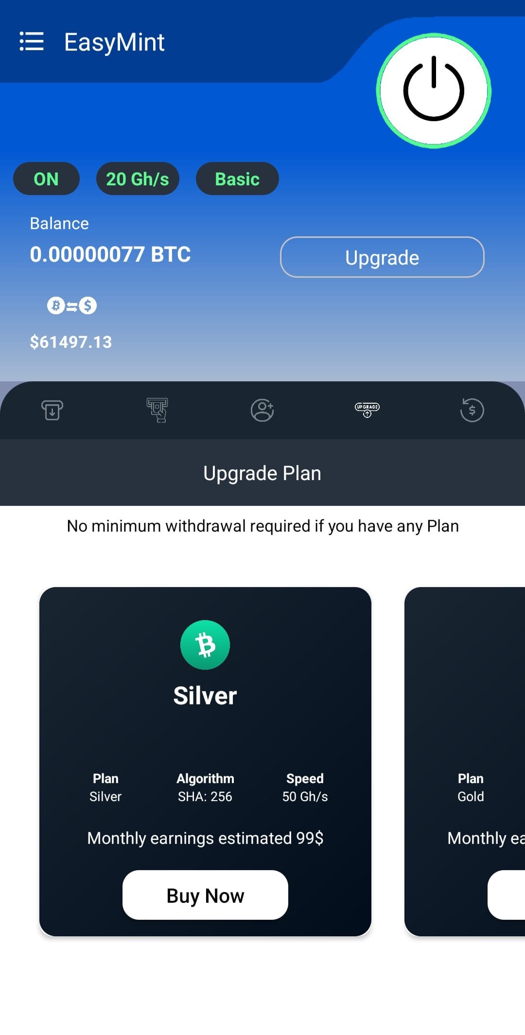 EasyMint choose a plan