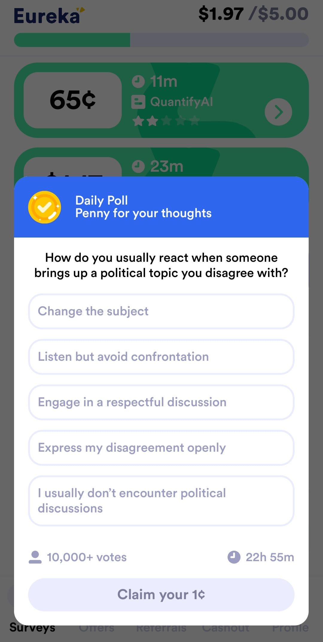 Eureka daily polls