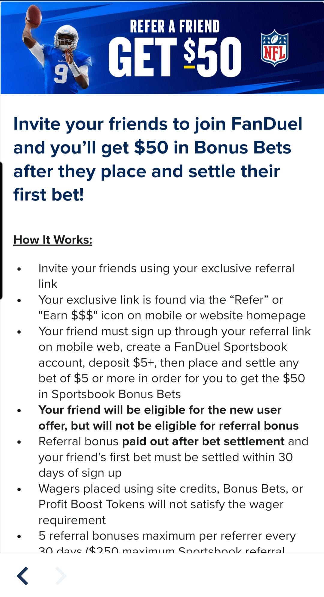 FanDuel Referral Program