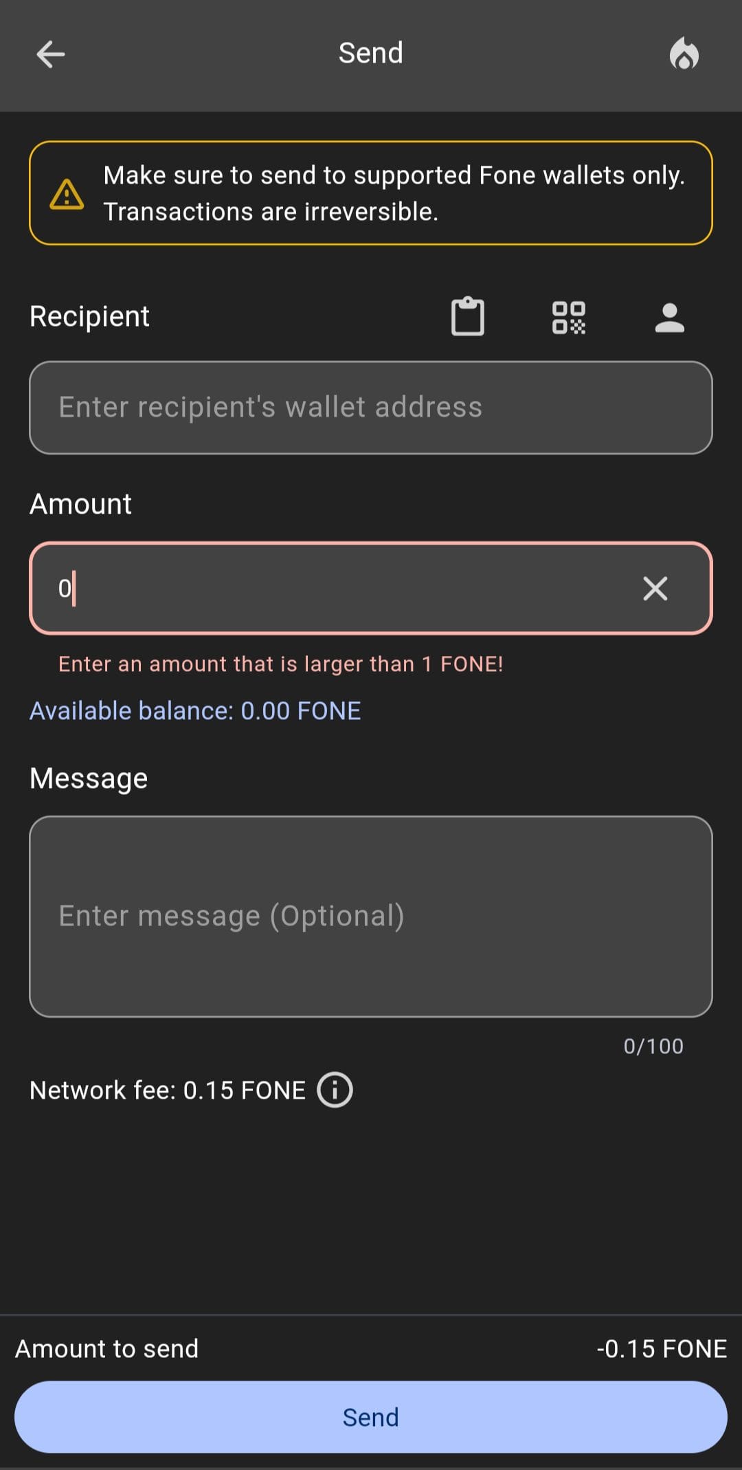 Fone Network Send Fone