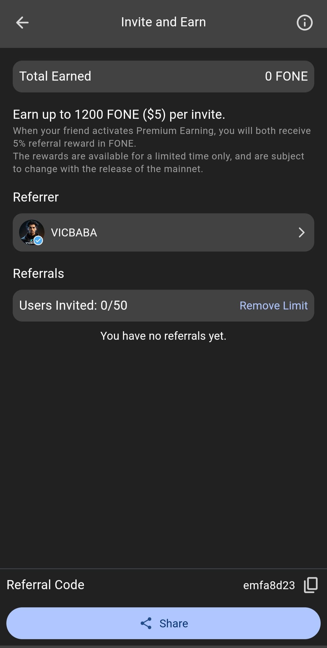 Fone Network Referral Code