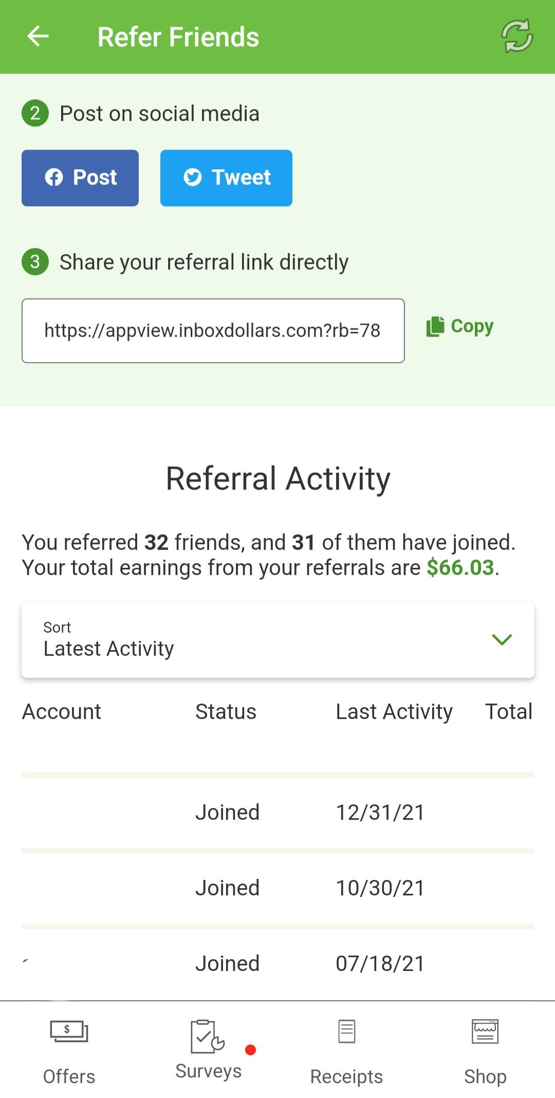 InboxDollars Referral Code