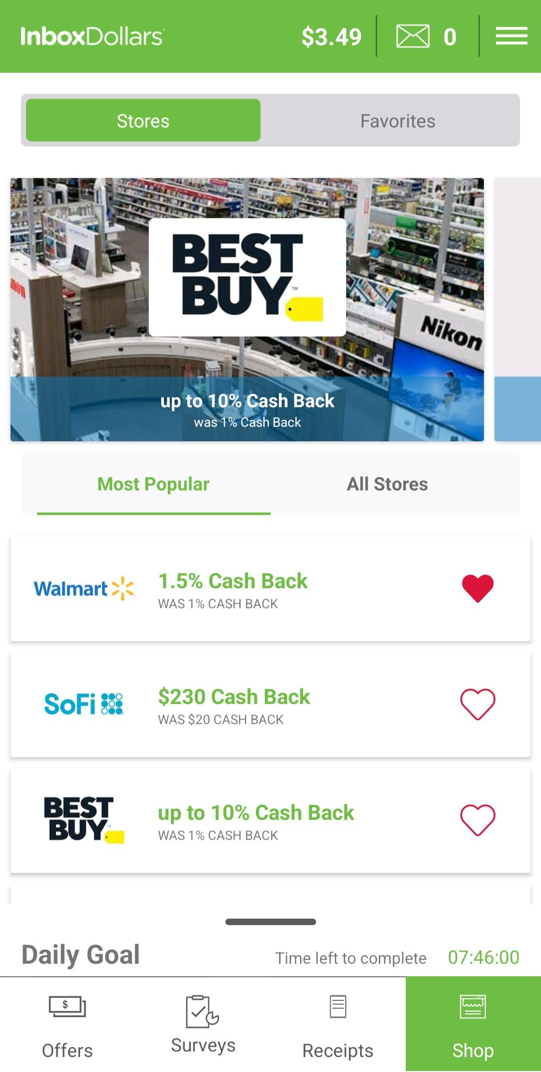 InboxDollars Earn Cashback