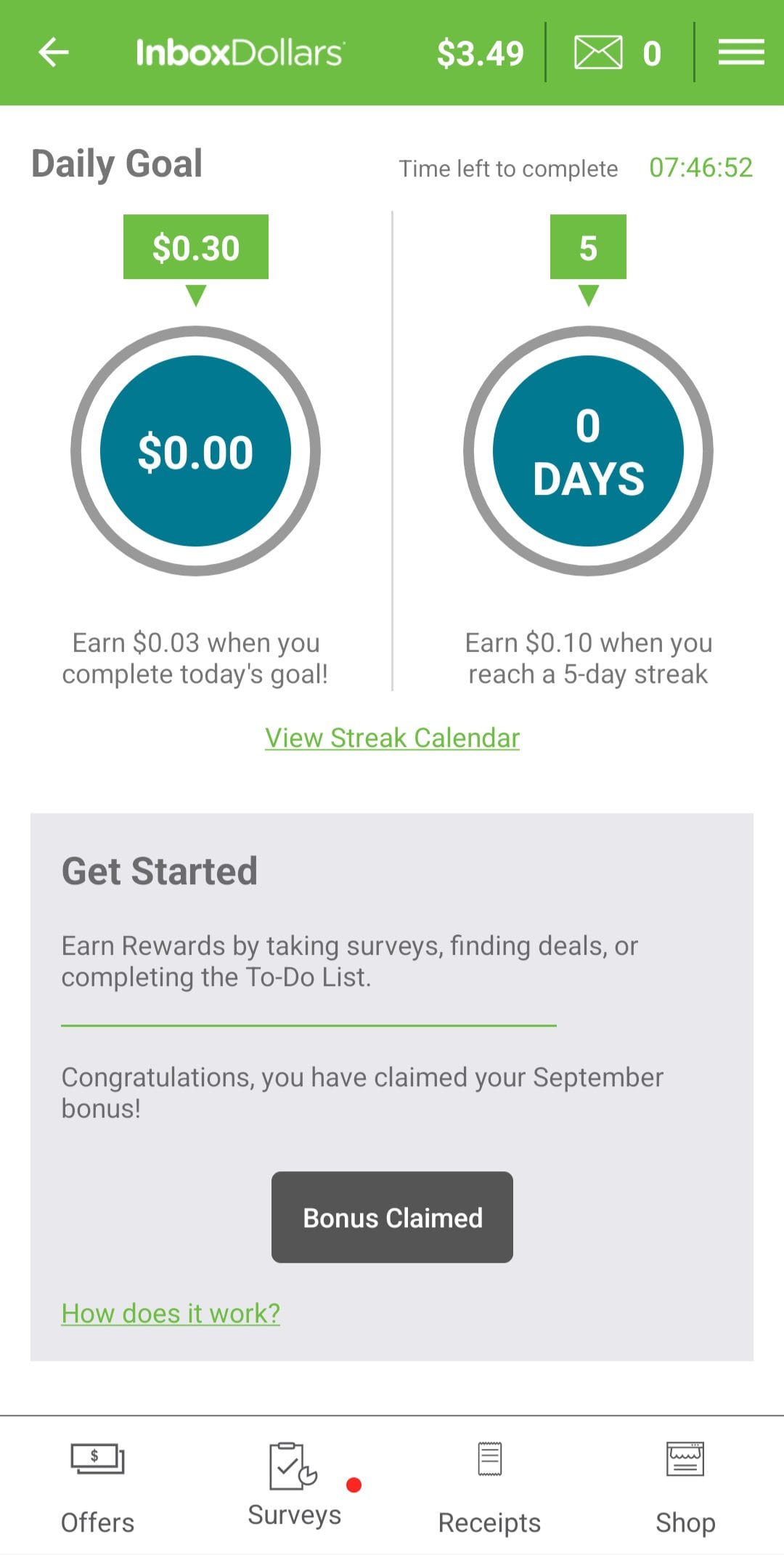 InboxDollars Daily Goals