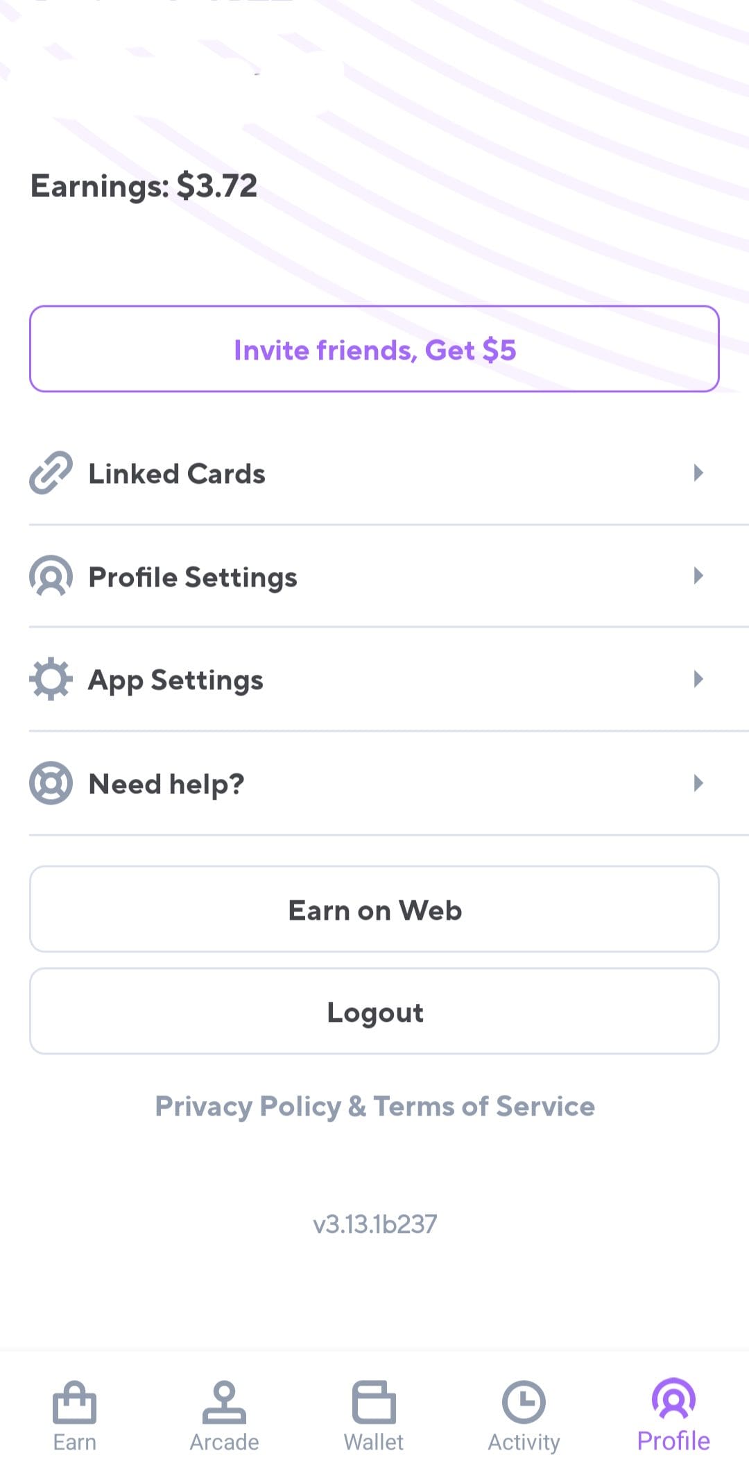 Lolli profile menu
