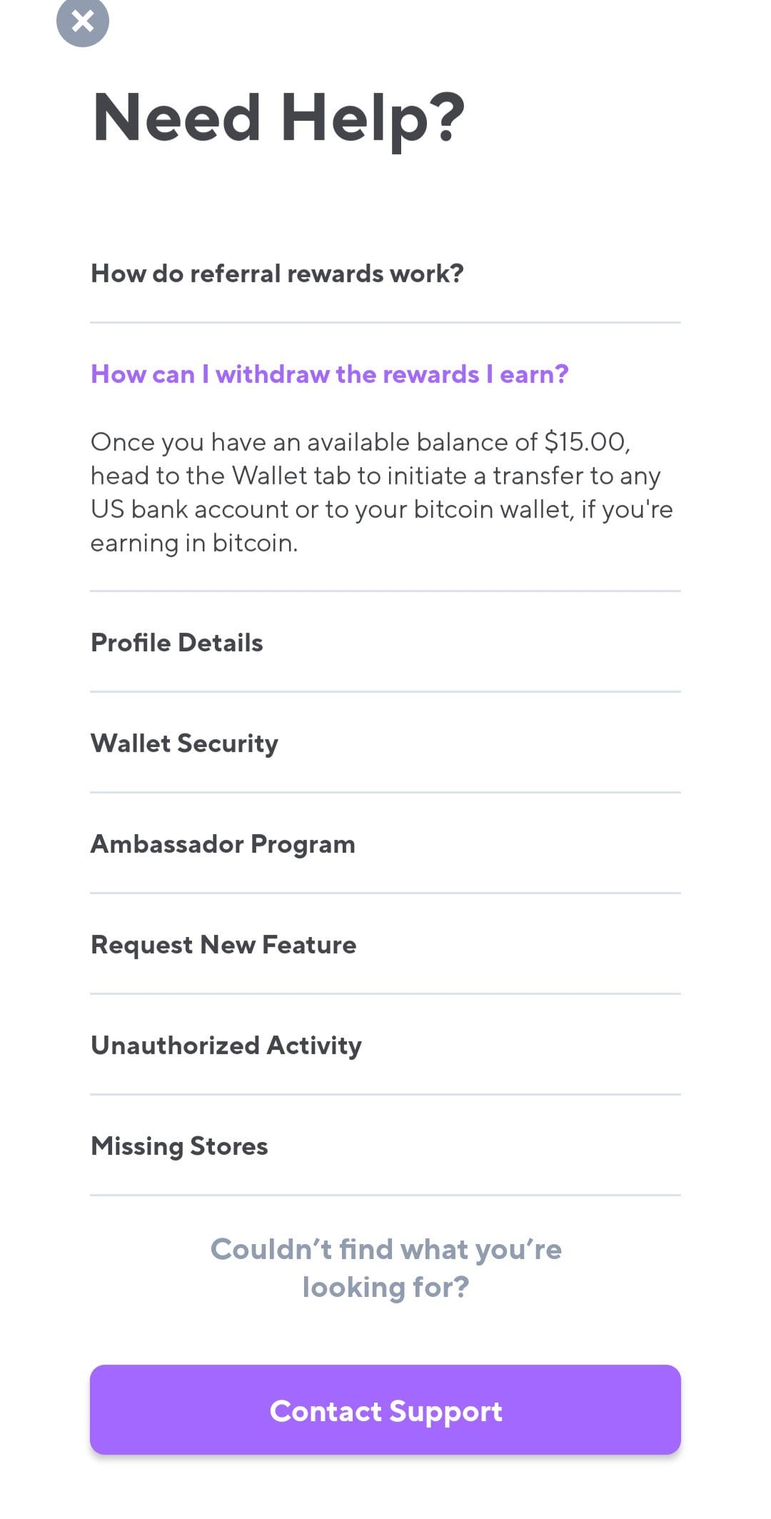 Lolli how to withdraw rewards