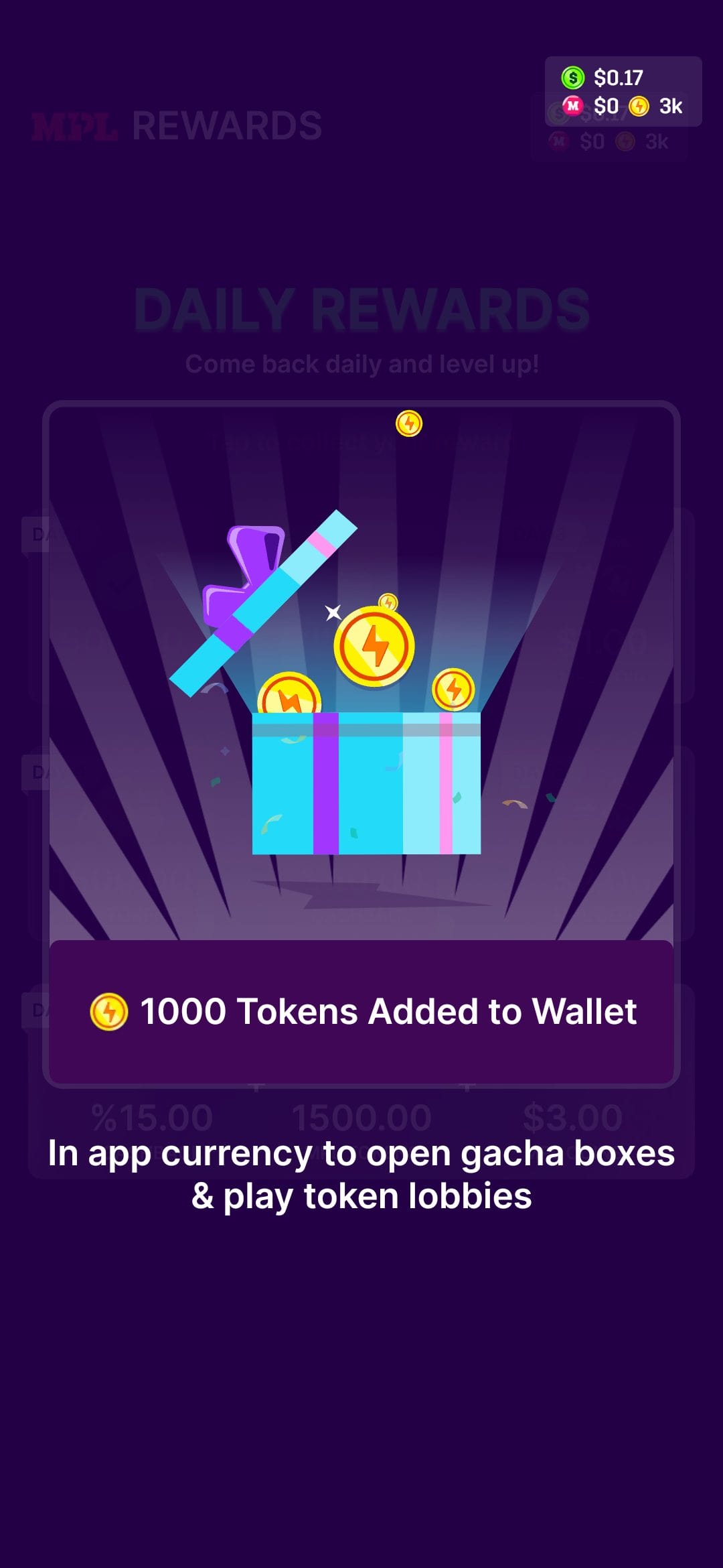 MPL win tokens