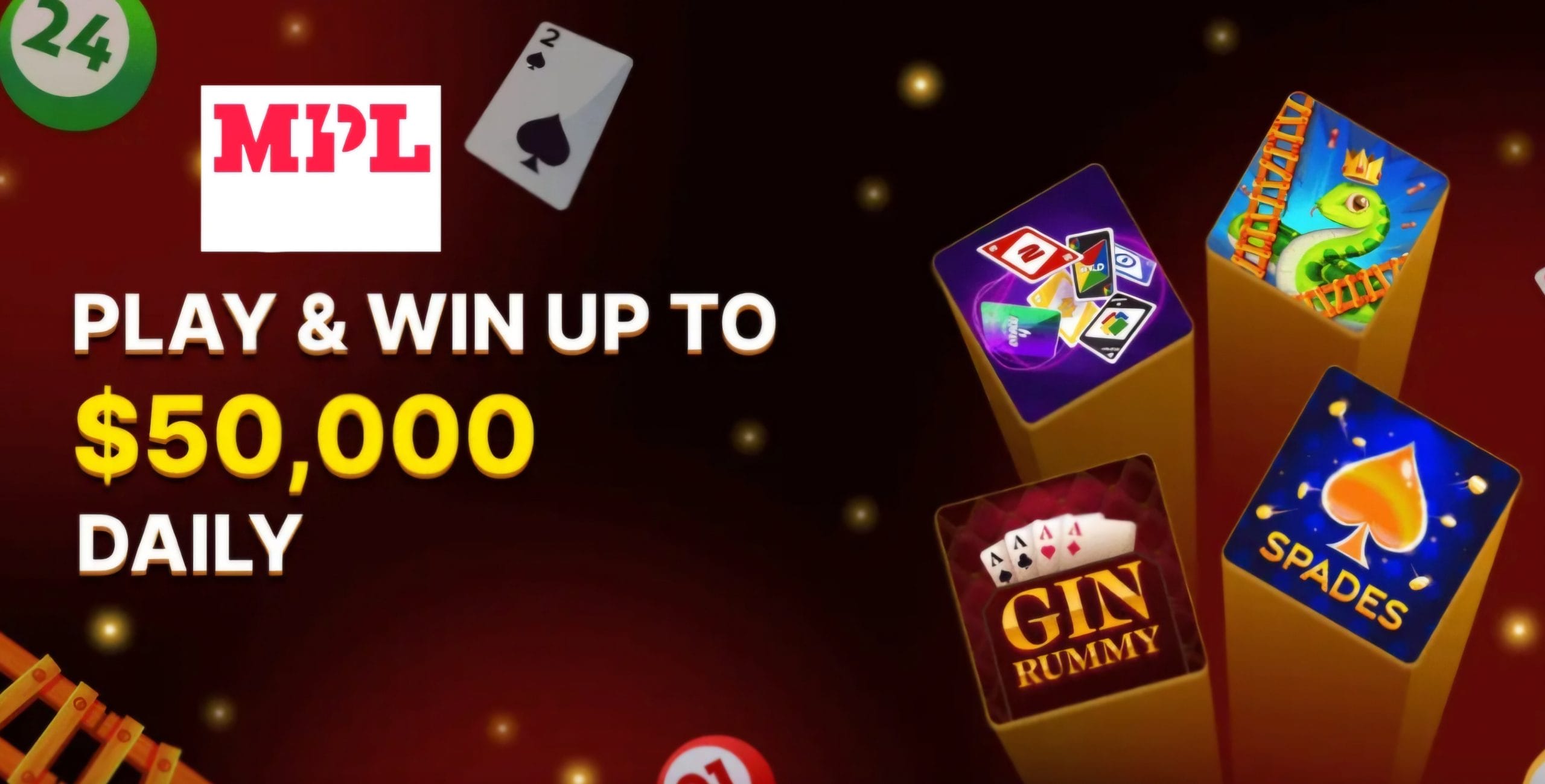 MPL - Gin Rummy, Spades, Crash, Bingo 1 MPL Referrals