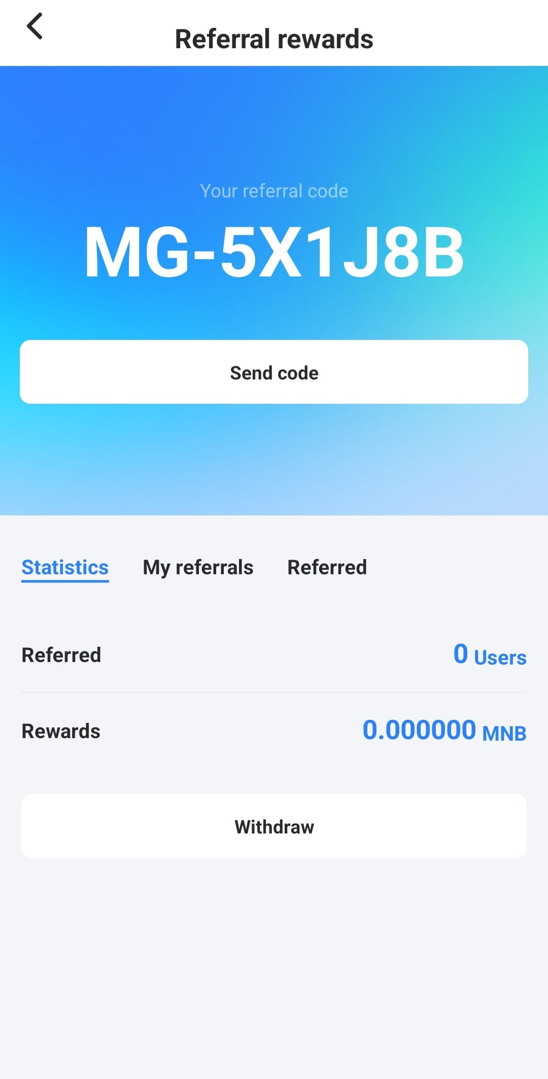 Mineable Referral Code