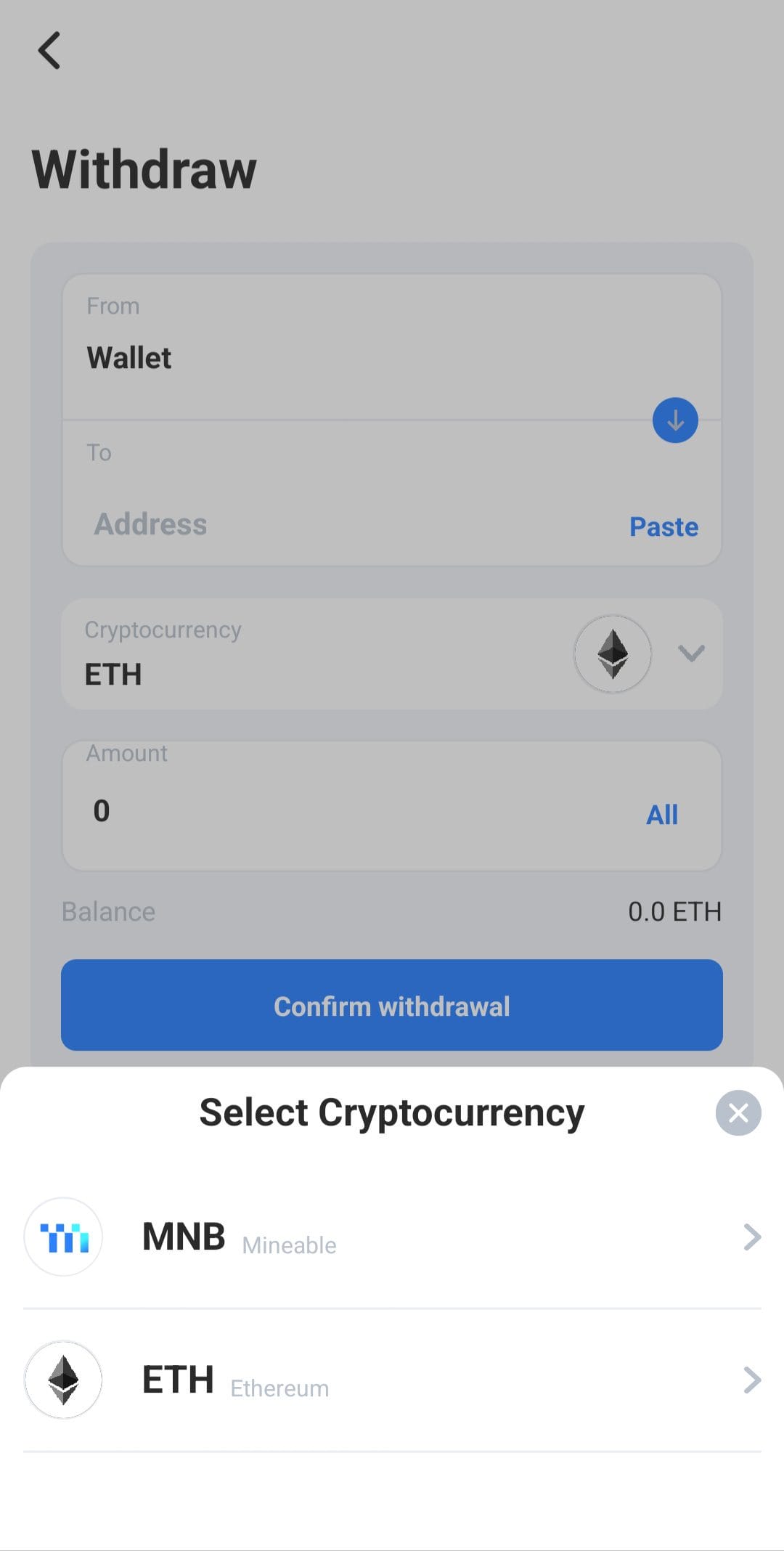 Mineable Withdraw Crypto