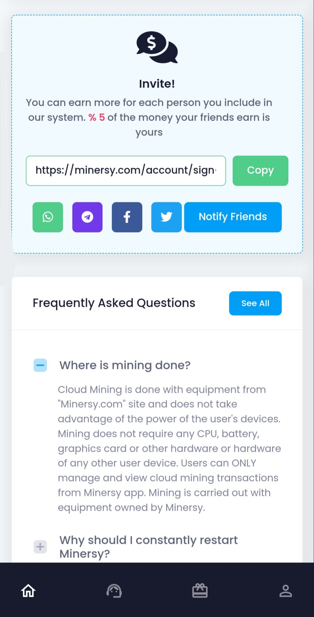 Minersy Referral Code