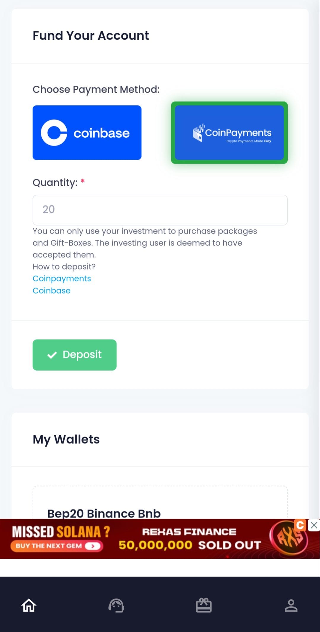 Minersy Fund Your Account