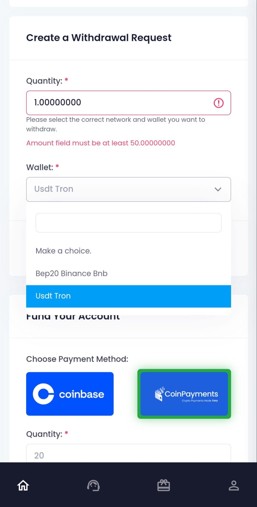 Minersy Withdrawal USDT