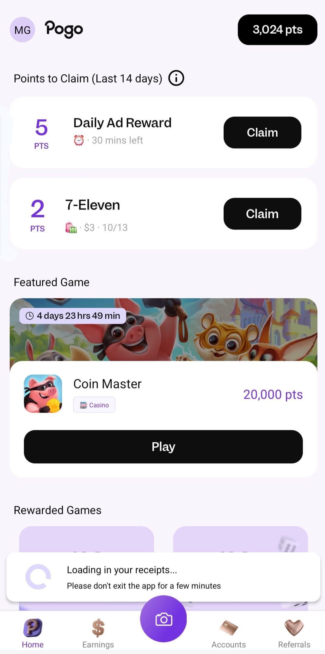 Pogo claim cashback