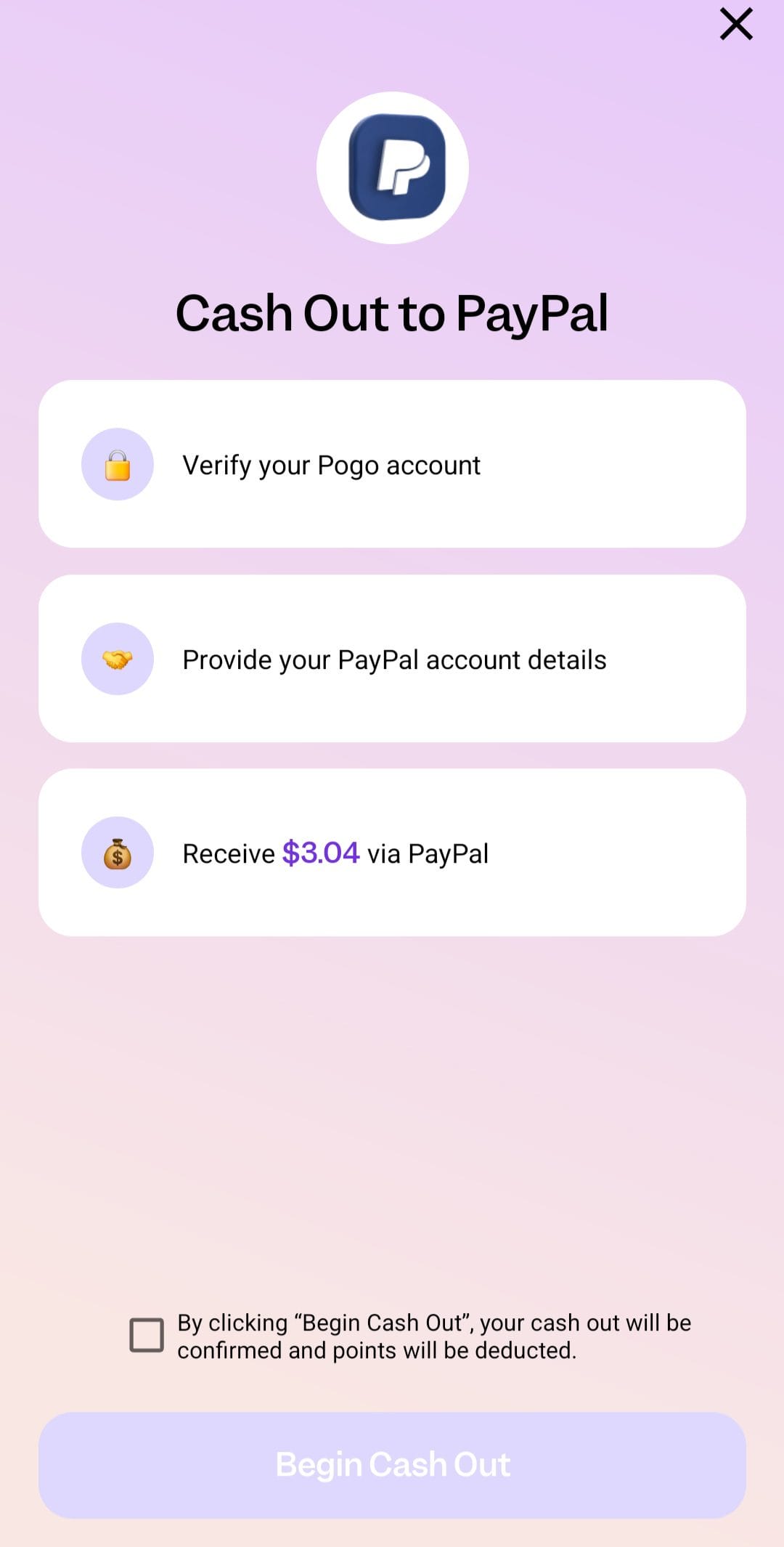 Pogo Cashout to Paypal
