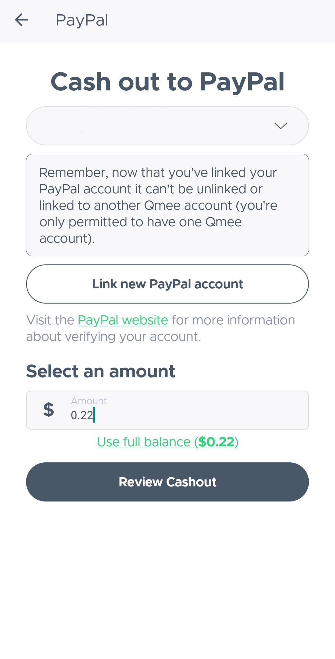 Qmee cashout to paypal