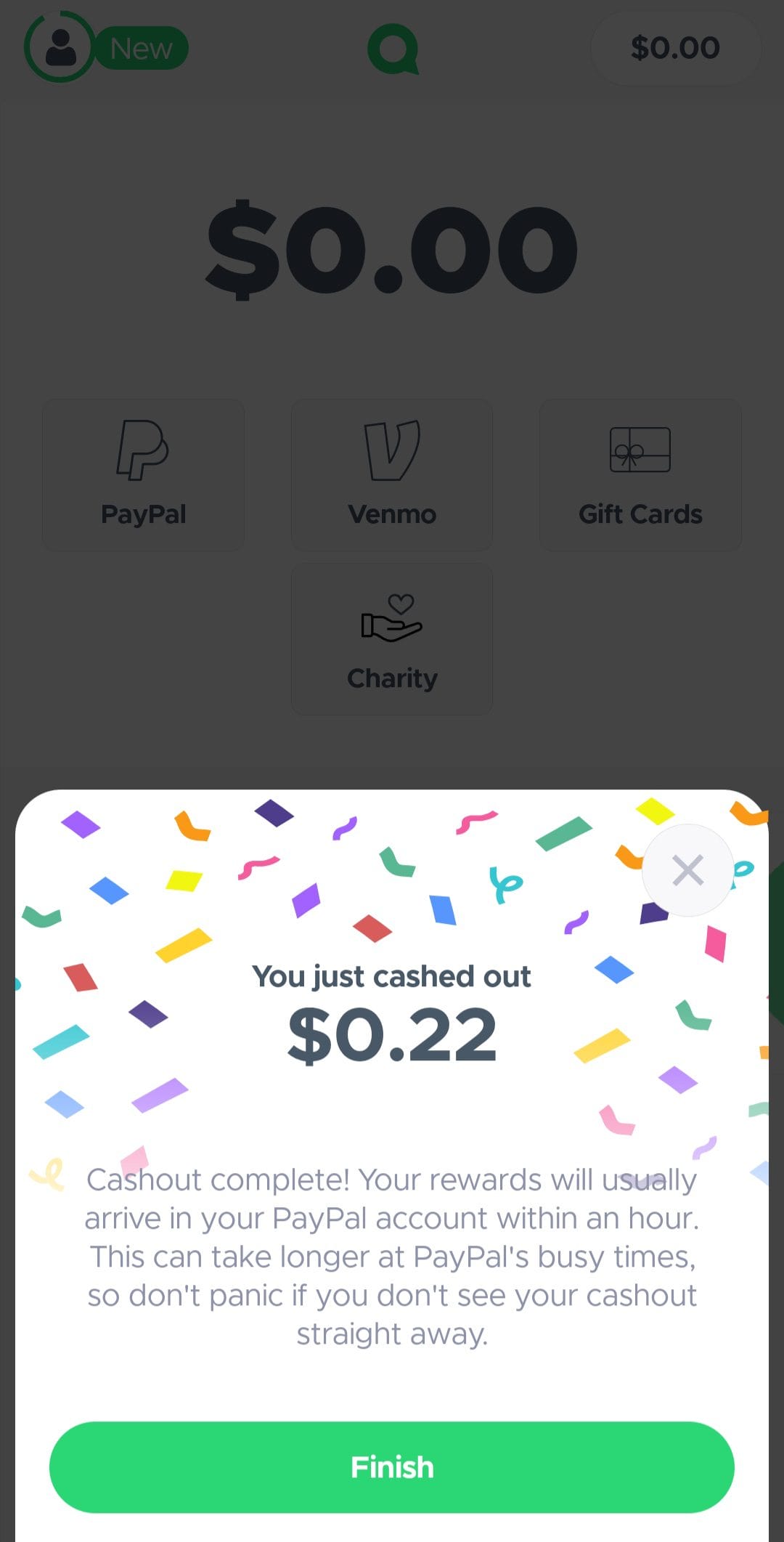 Qmee successful cashout
