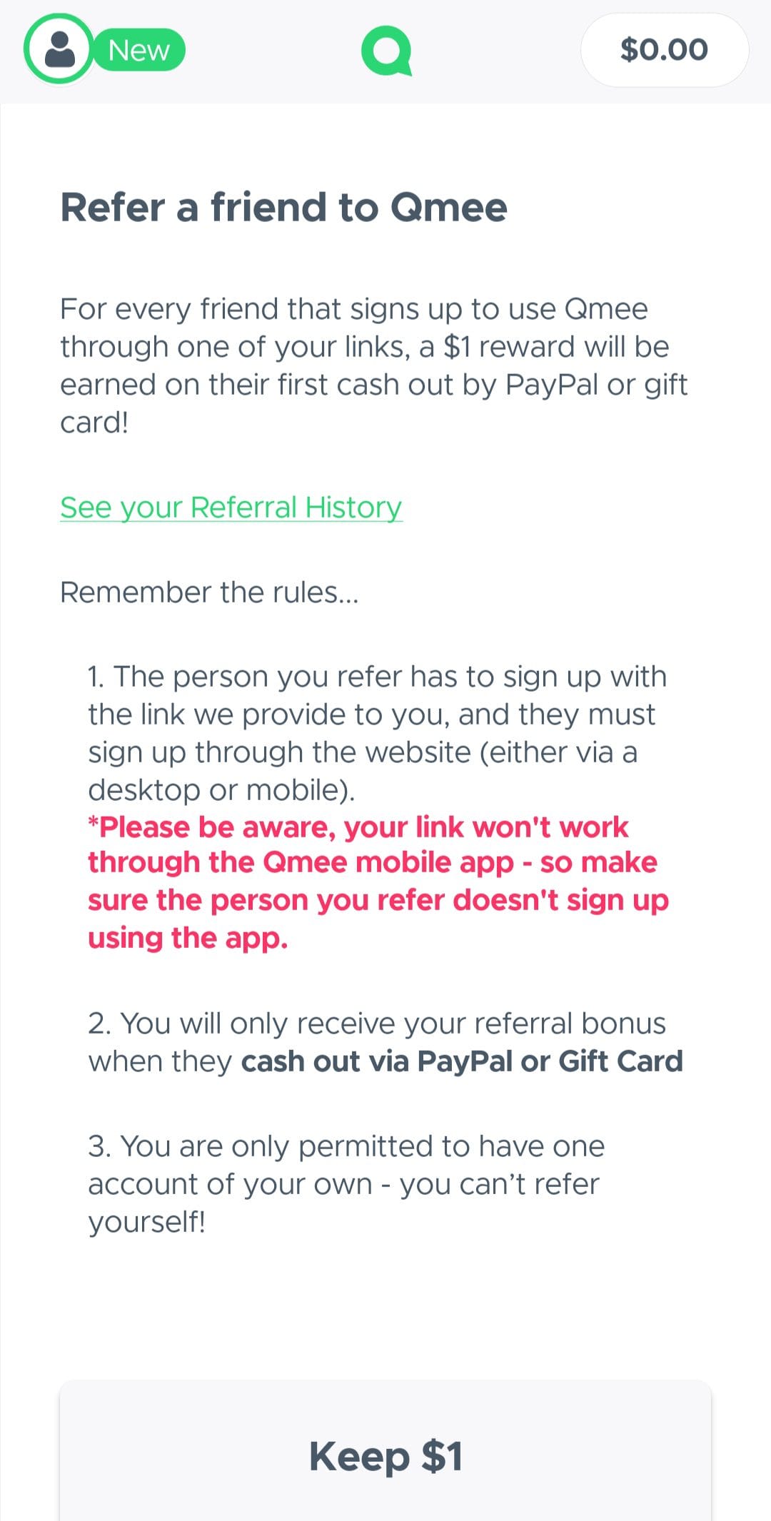 Qmee refer a friend