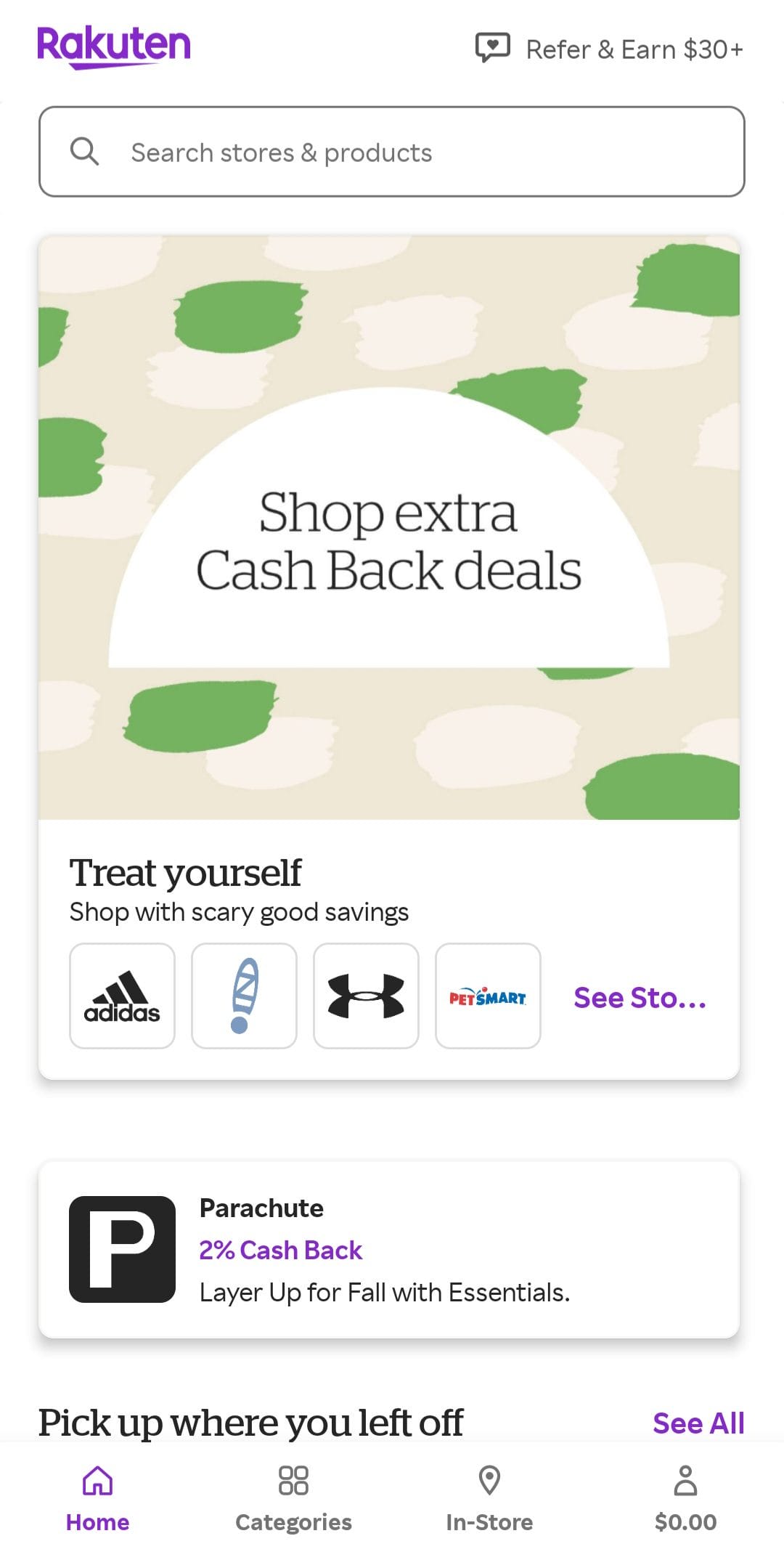 Rakuten Earn Cashback