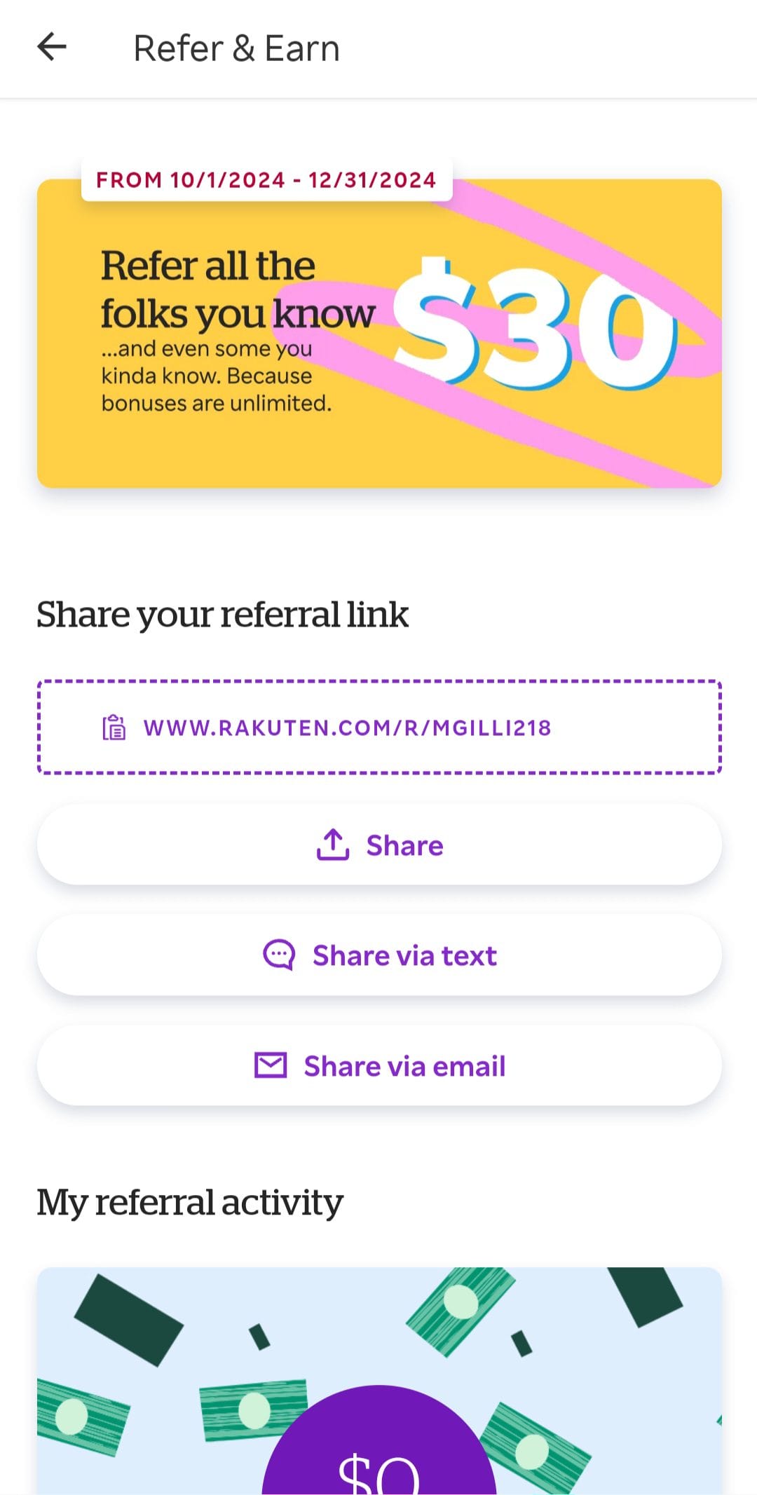 Rakuten referral code