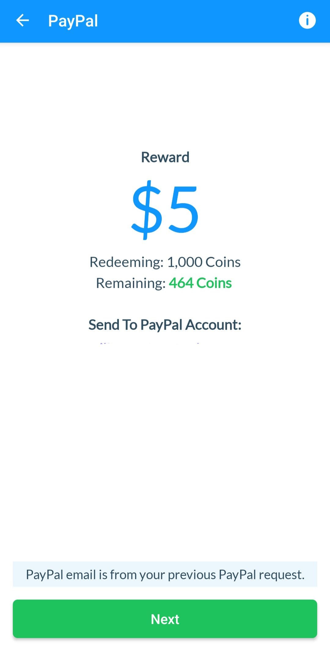Receipt Hog cashout confirmation