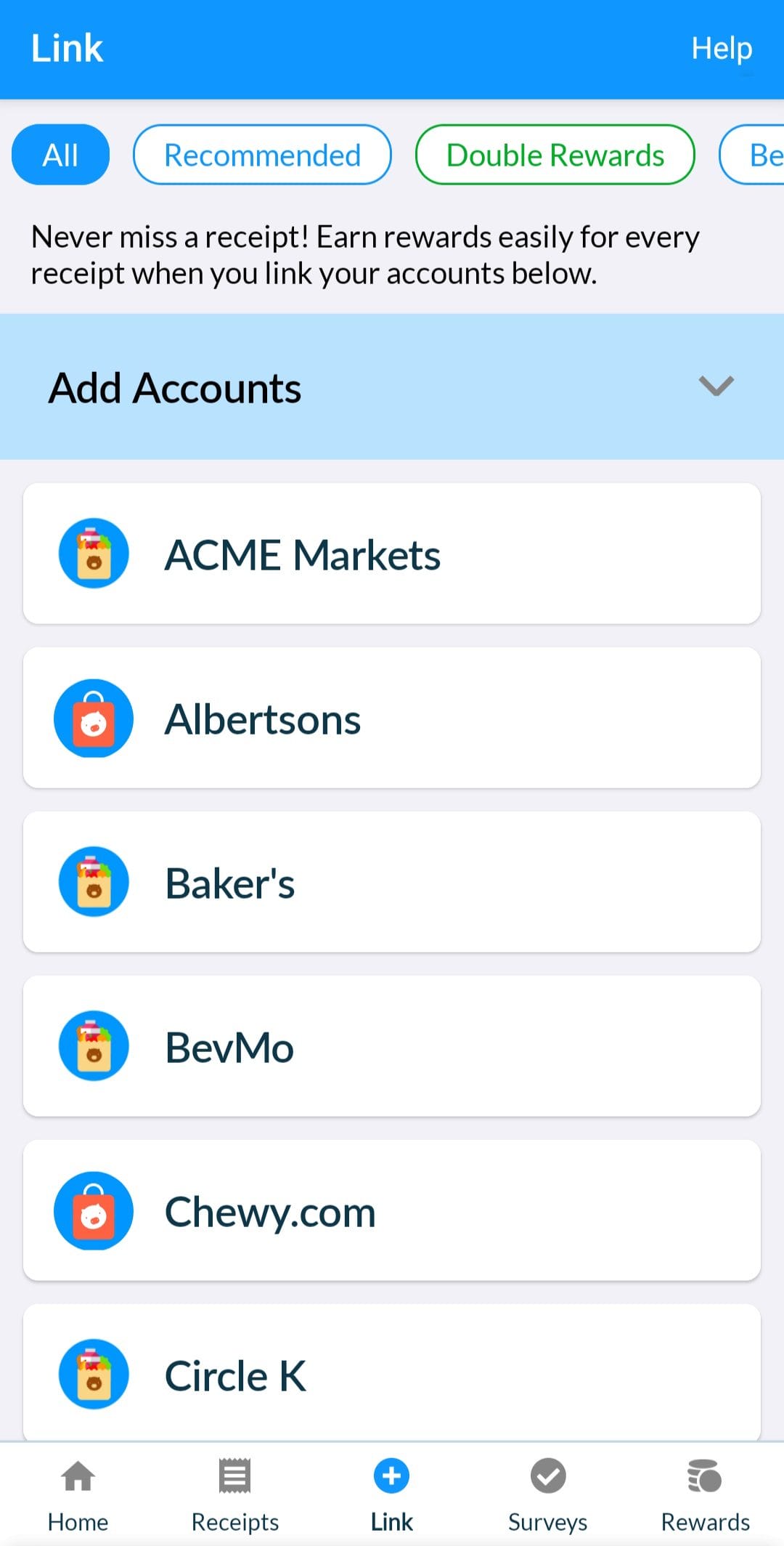 Receipt Hog Add Accounts