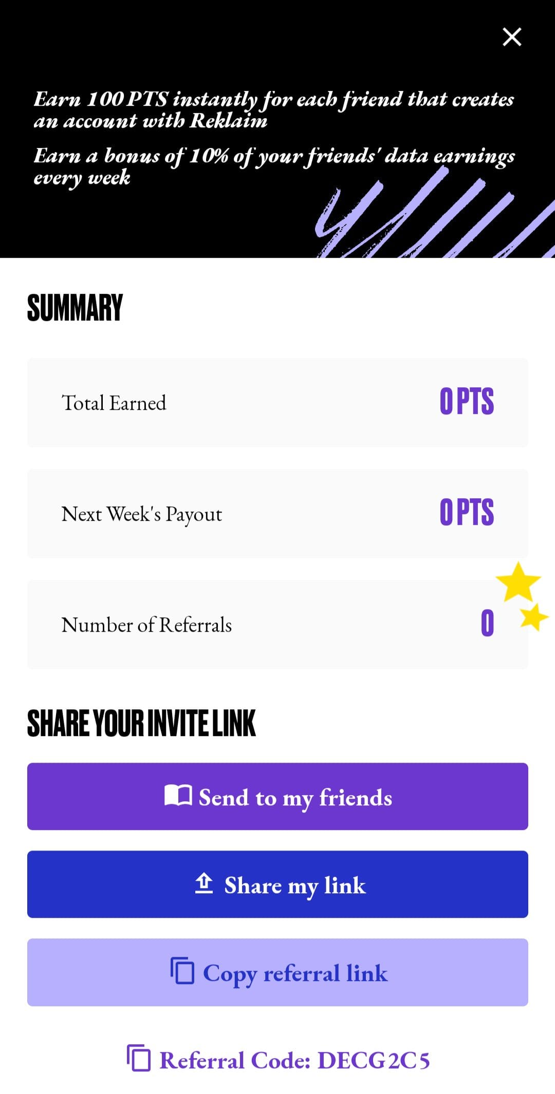 Reklaim Referral Code