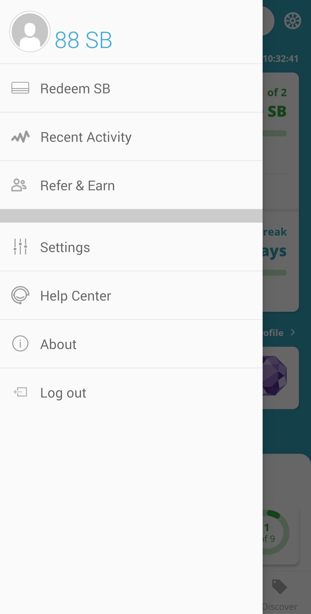 Swagbucks Profile Menu
