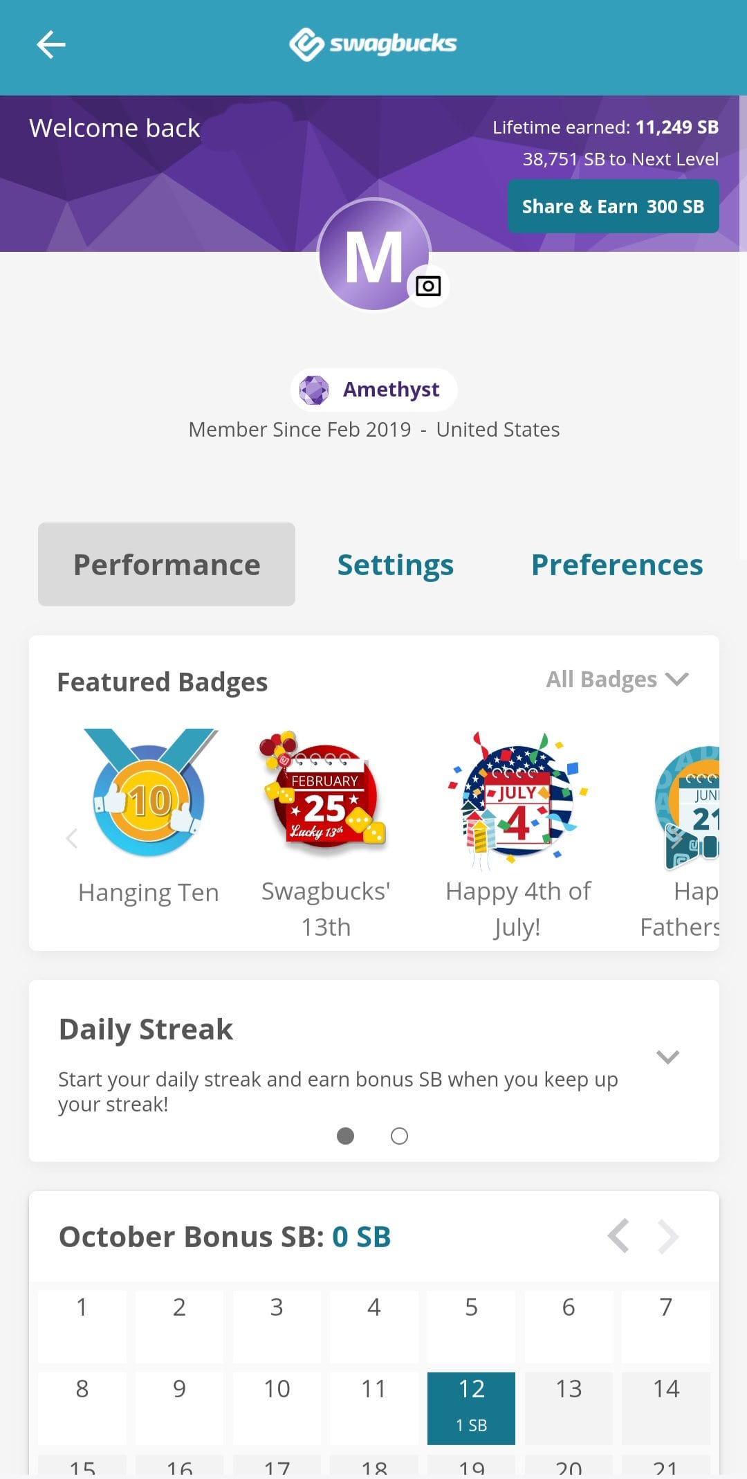 Swagbucks daily streak