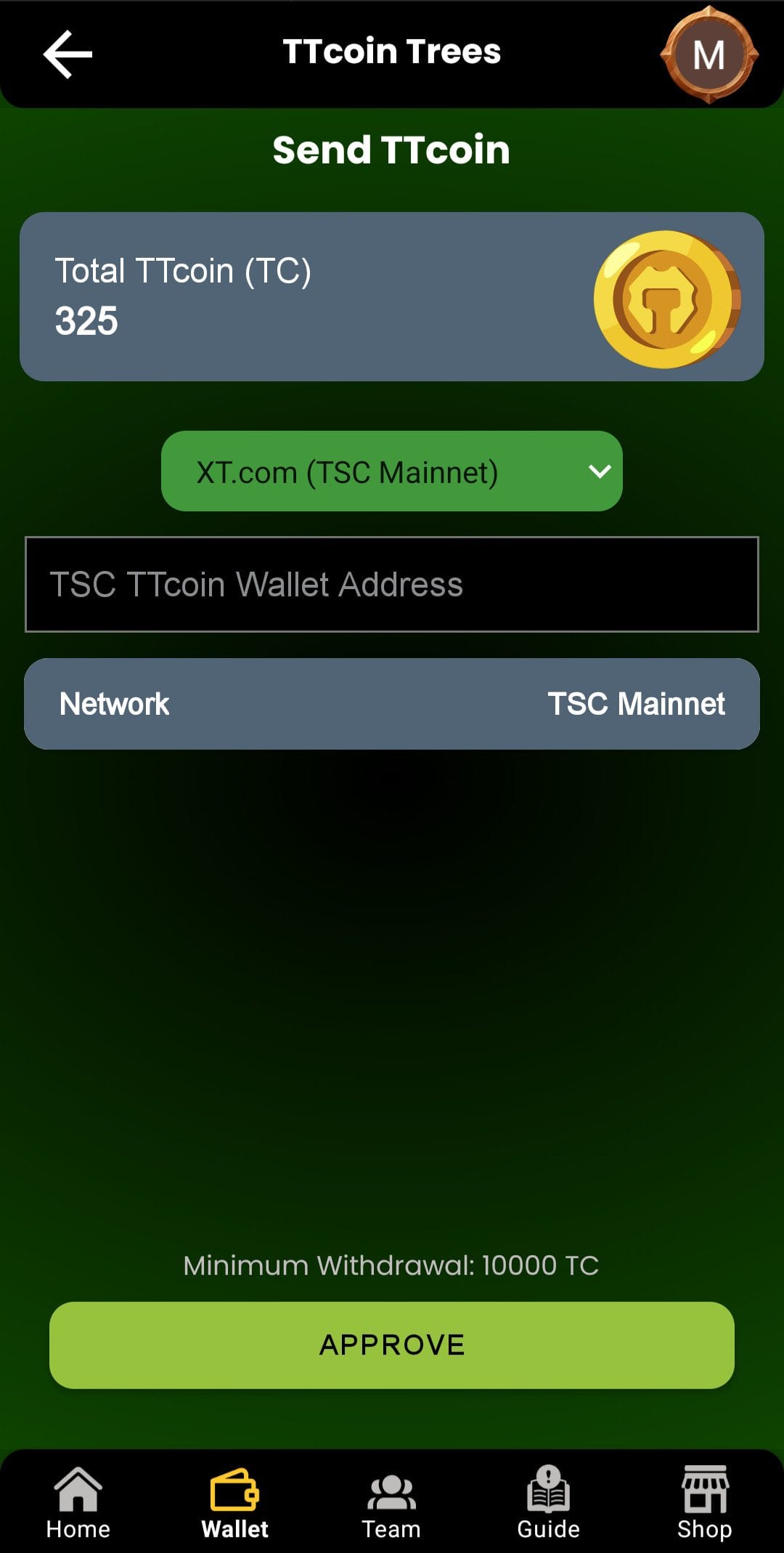 TTcoin Trees Send TTcoin