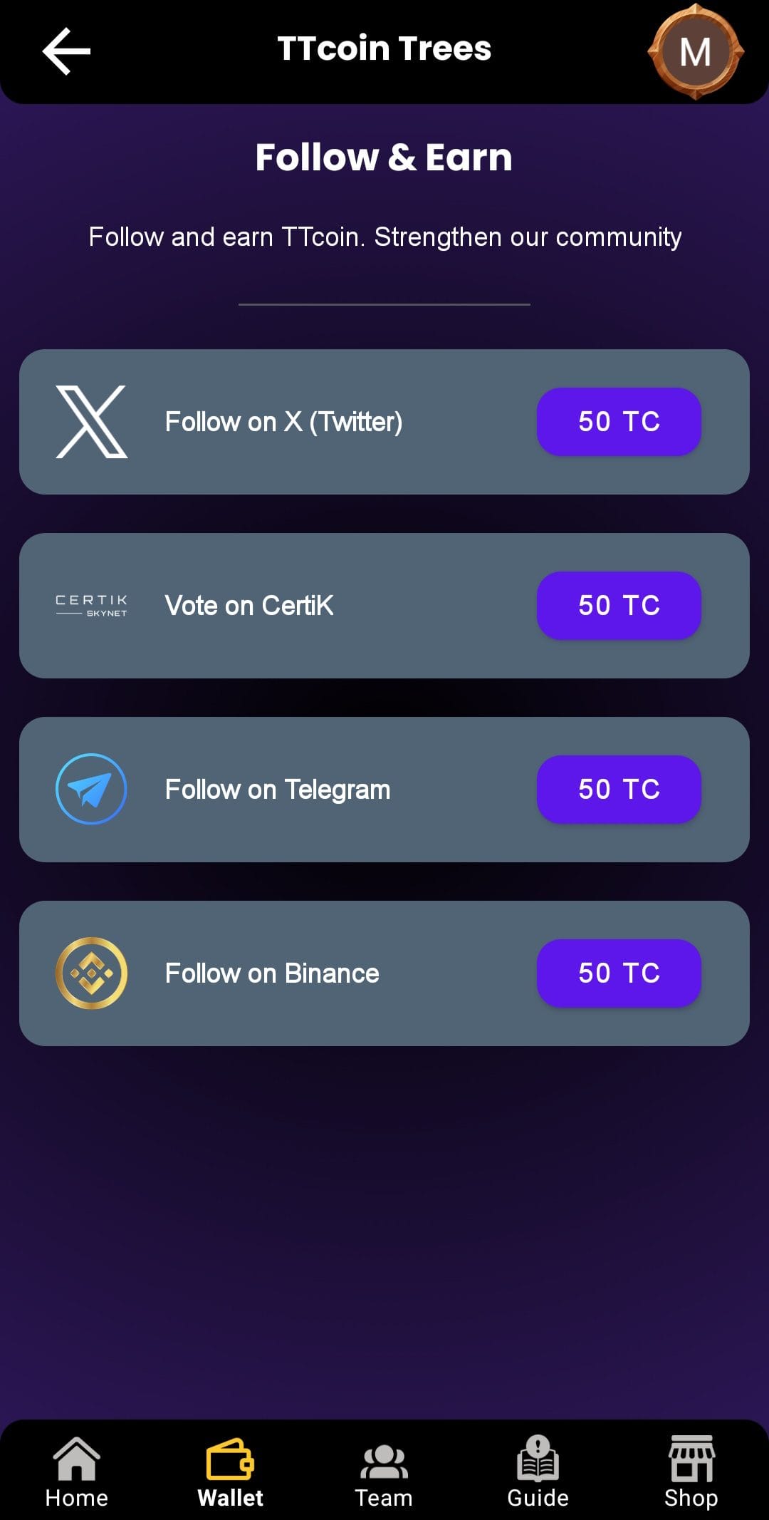 TTcoin Trees Follow and Earn
