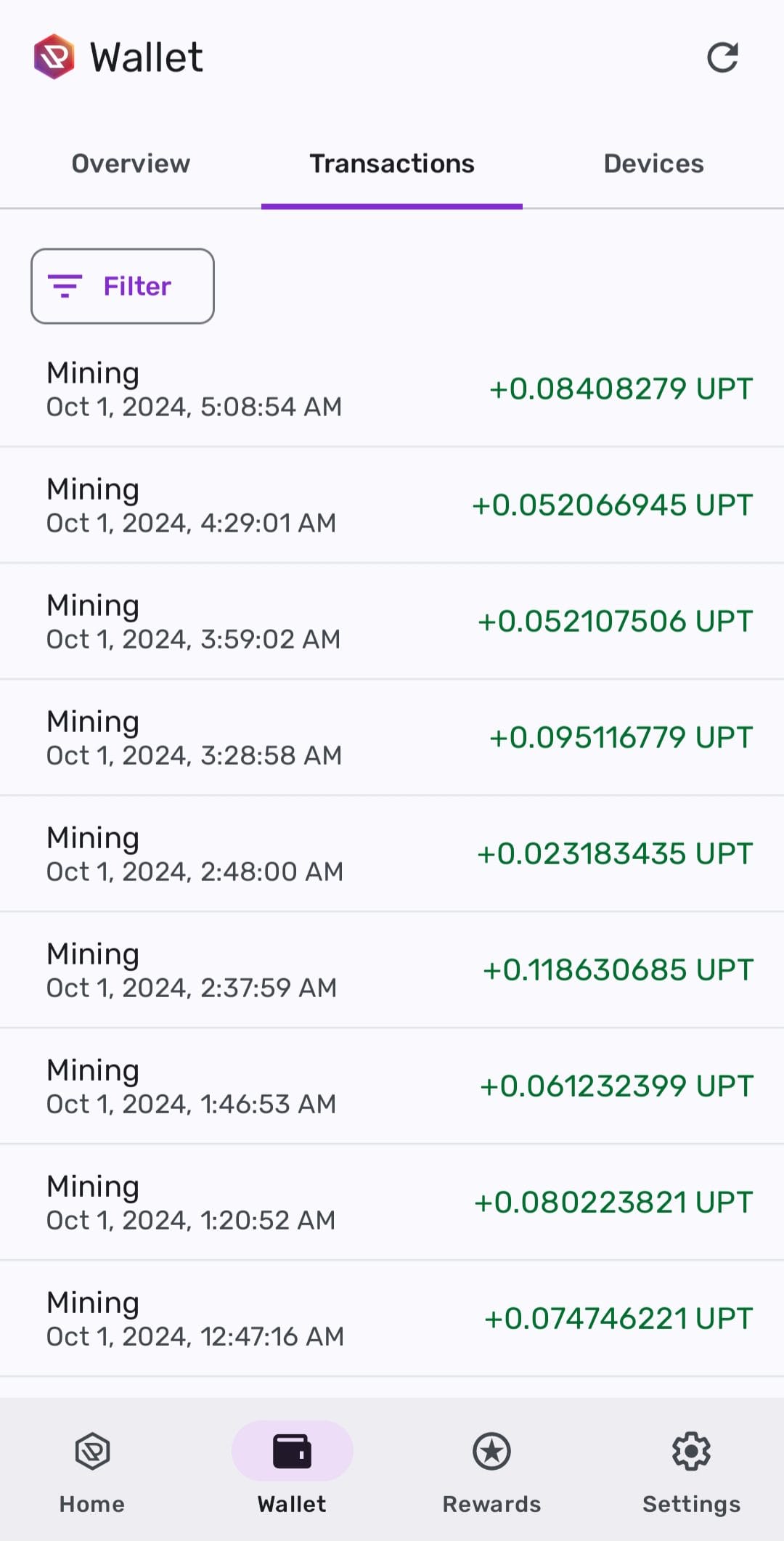 UpRock Transactions